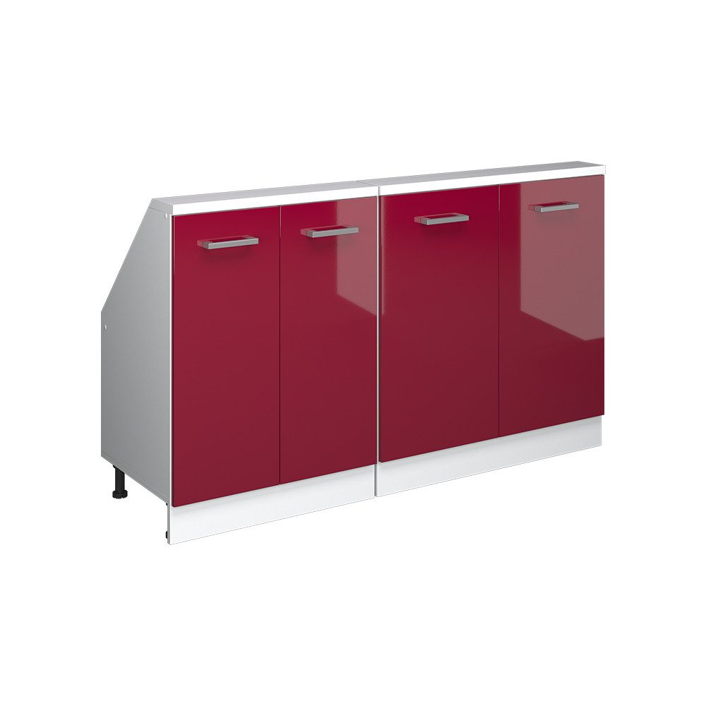 Vicco Unterschrank R-Line, Rot Hochglanz/Weiß, 140 günstig online kaufen