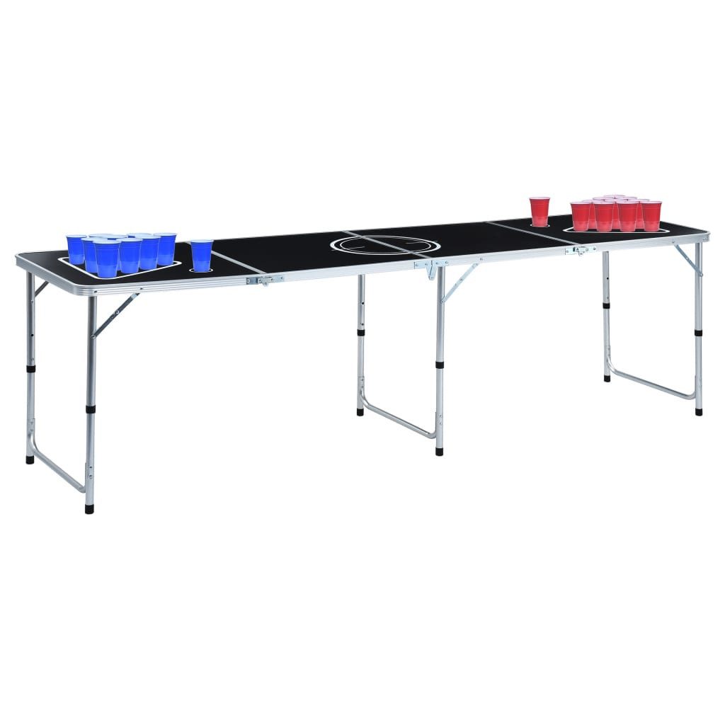 Spieltisch Bier-Pong-Tisch mit Tassen und Bällen Klappbar 240 cm