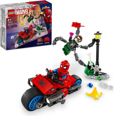 LEGO® Konstruktionsspielsteine Motorrad-Verfolgungsjagd: Spider-Man vs. Doc Ock (76275), (77 St), LEGO Super Heroes; Made in Europe