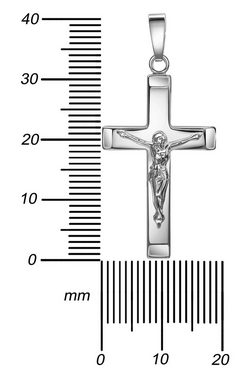JEVELION Kette mit Anhänger Kruzifix Kreuz Anhänger Silber - Made in Germany (Silberanhänger, für Damen und Herren), Mit Silberkette 925 - Länge wählbar 36 - 70 cm.