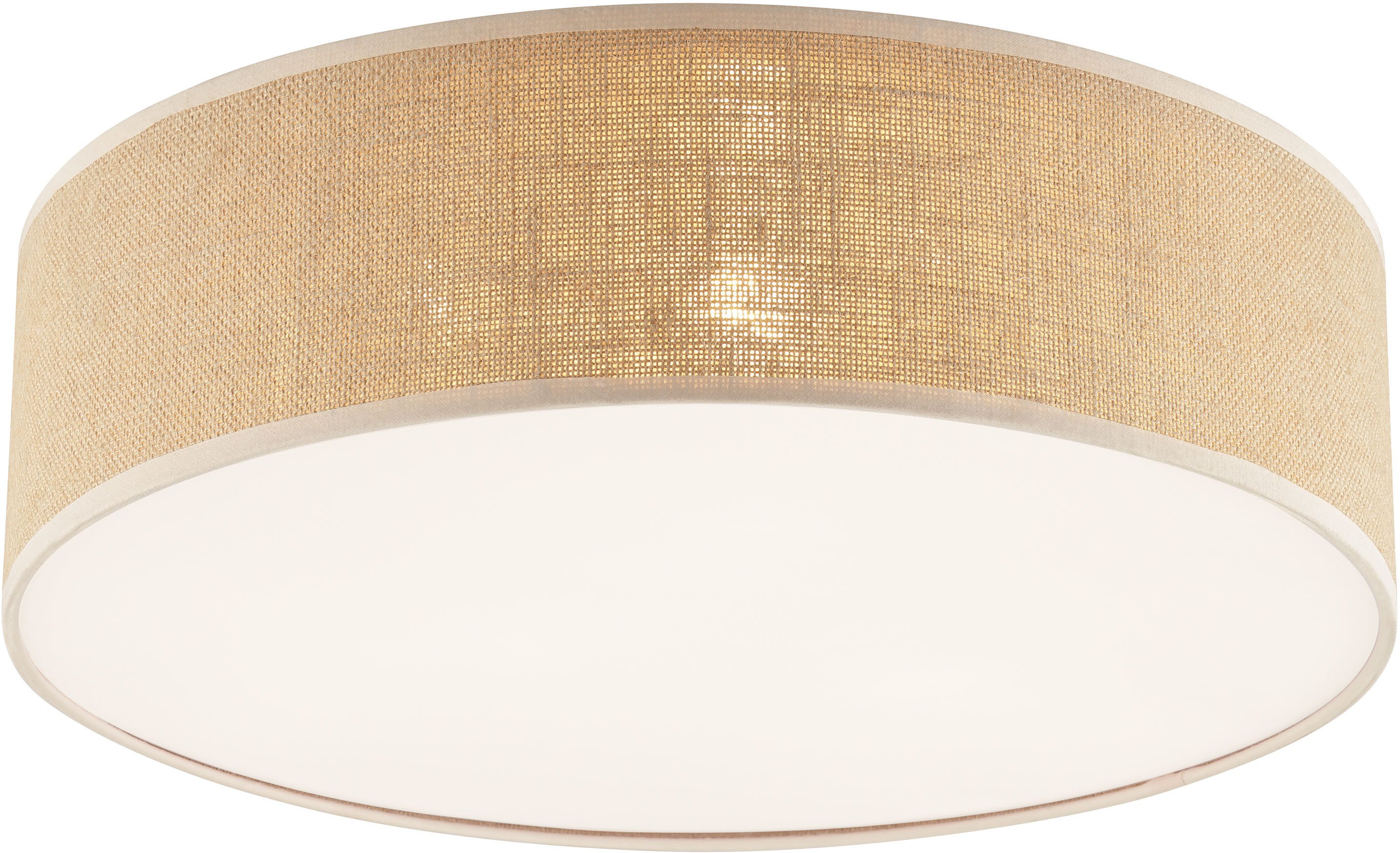 OTTO home Deckenleuchte Mikka, ohne Leuchtmittel, mit Leinenstoffschirm, Hö günstig online kaufen