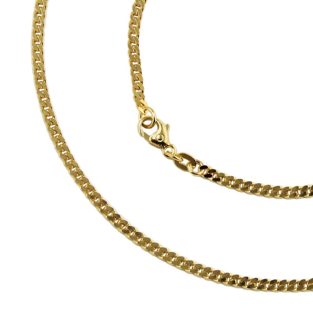 Erario D'Or Goldarmband Armband 18,5 cm Flachpanzerkette diamantiert 585 GOLD