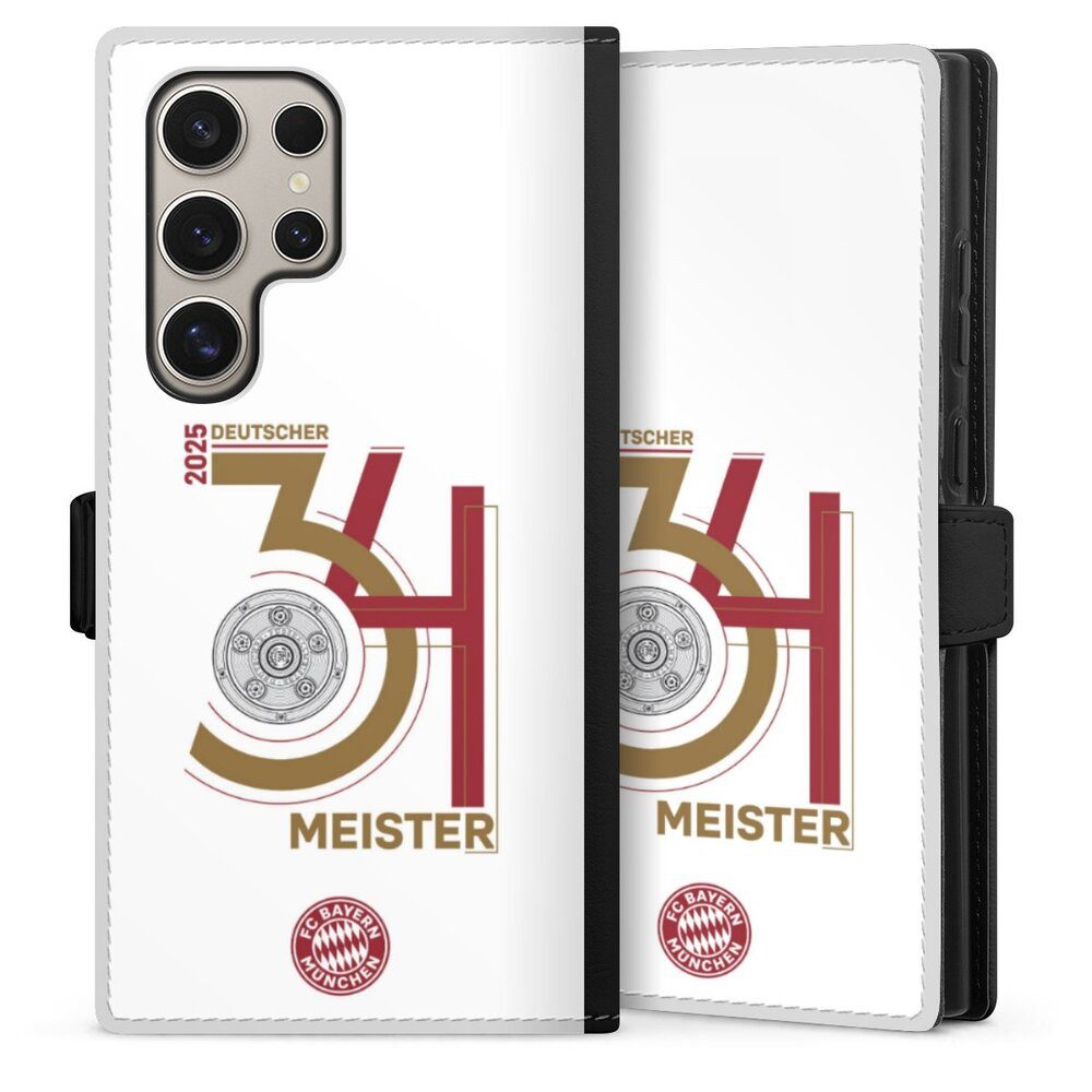 DeinDesign Handyhülle FC Bayern München Meister Offizielles Lizenzprodukt, Samsung Galaxy S24 Ultra Hülle Handy Flip Case Wallet Cover