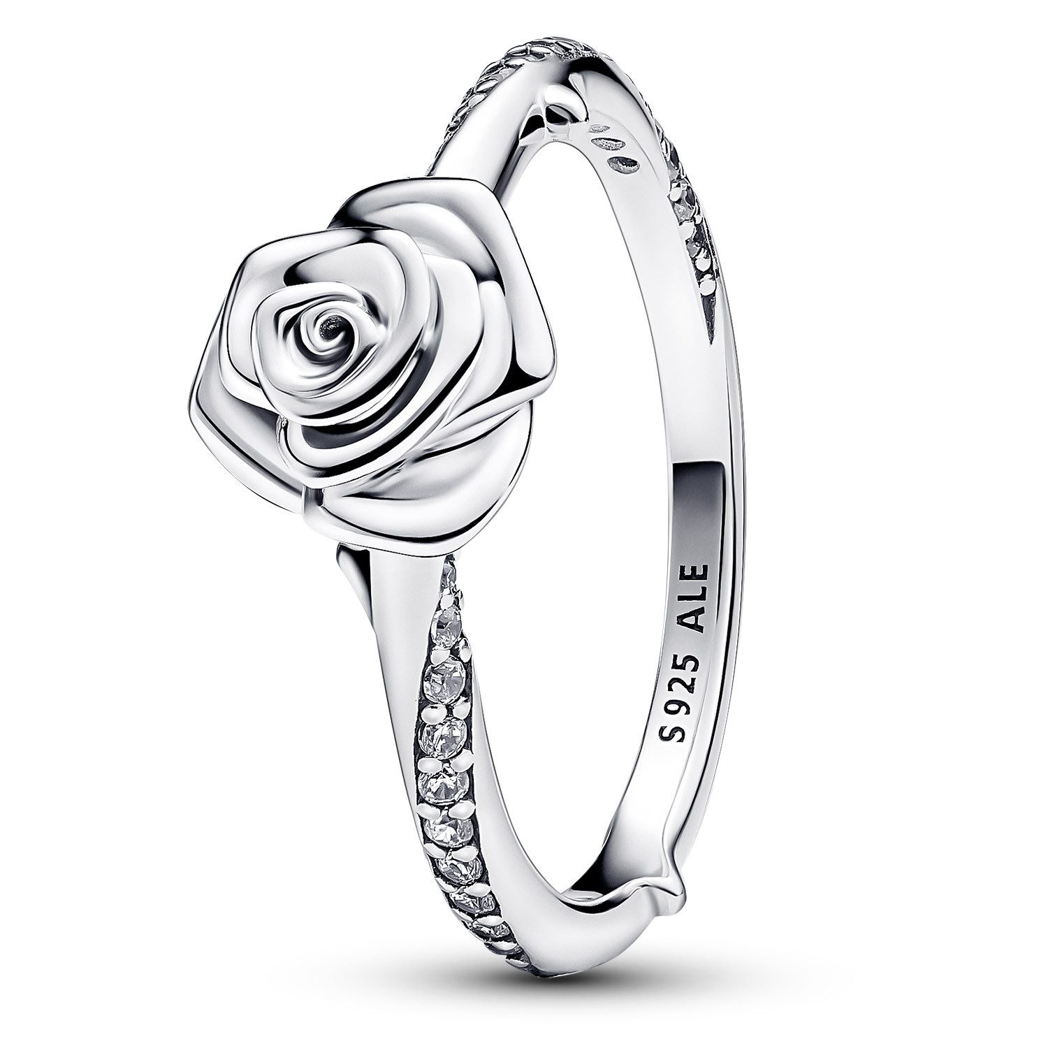 Pandora Silberring Blühende Rose Silber günstig online kaufen