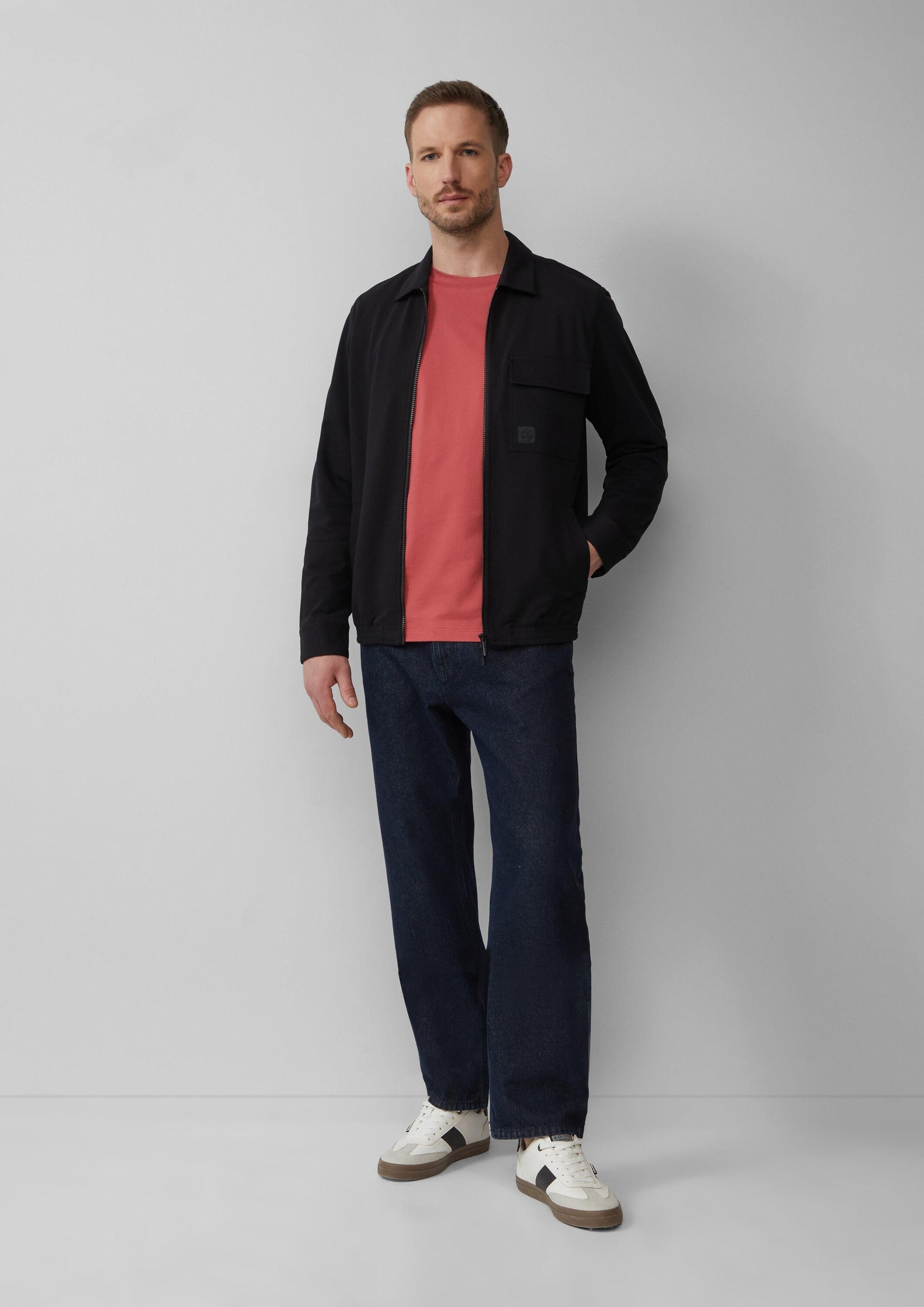 s.Oliver Kurzarmshirt T-Shirt T-Shirt mit Crew Neck aus mercerisiertem Baumwolljersey