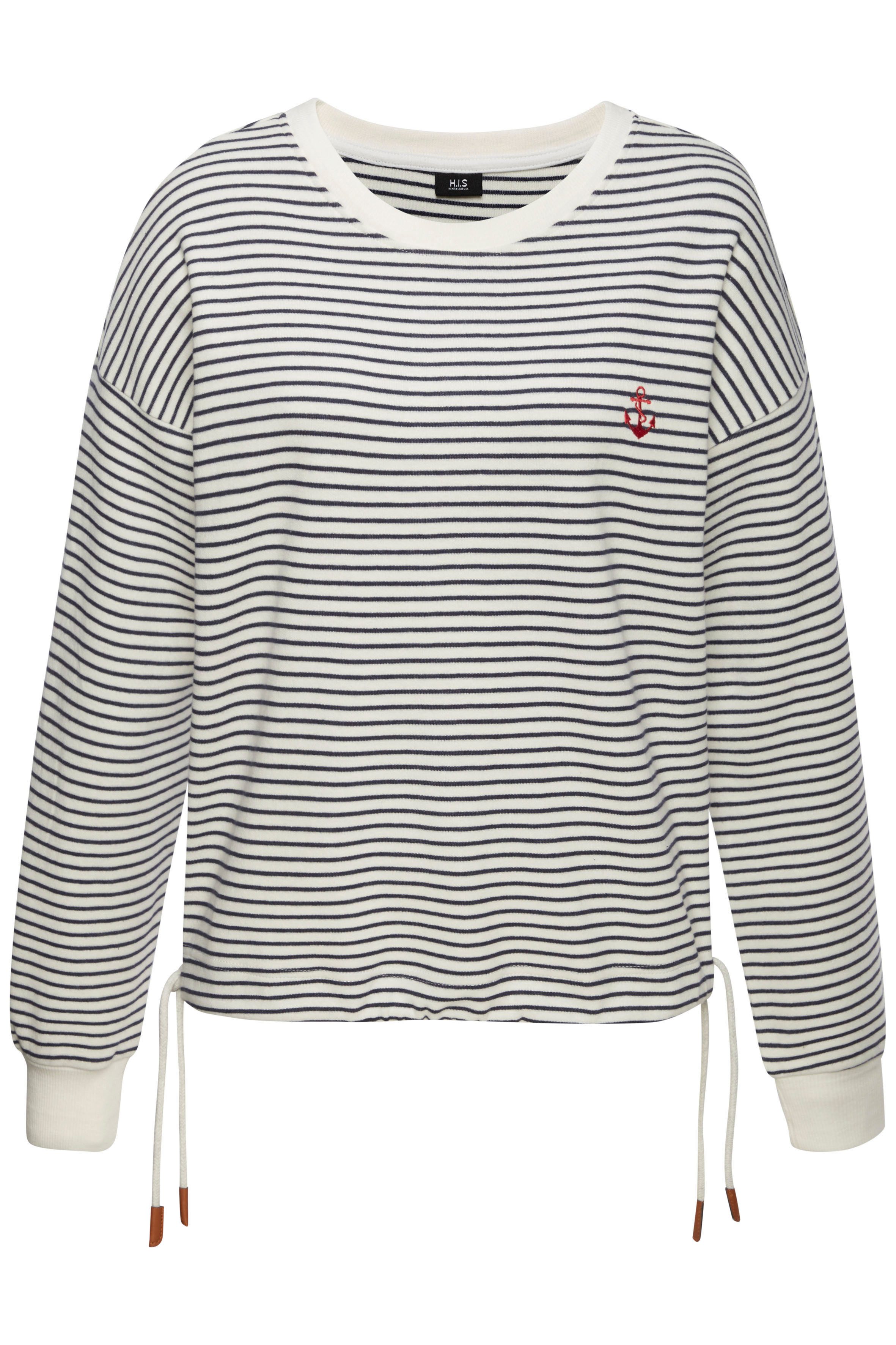 H.I.S Sweatshirt mit Kordelzug am Saum, günstig online kaufen