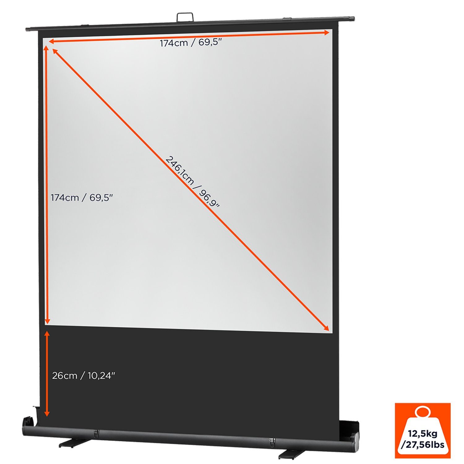 Celexon Professional Plus Pull-Up-Leinwand (schwarze Rückseite)