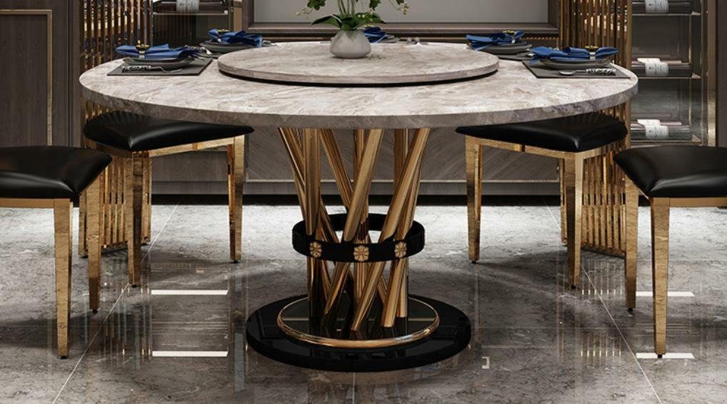 JVmoebel Esstisch, Esstisch Moderner Tisch Marmor Luxus Esszimmer Küche Grau Tische Stil