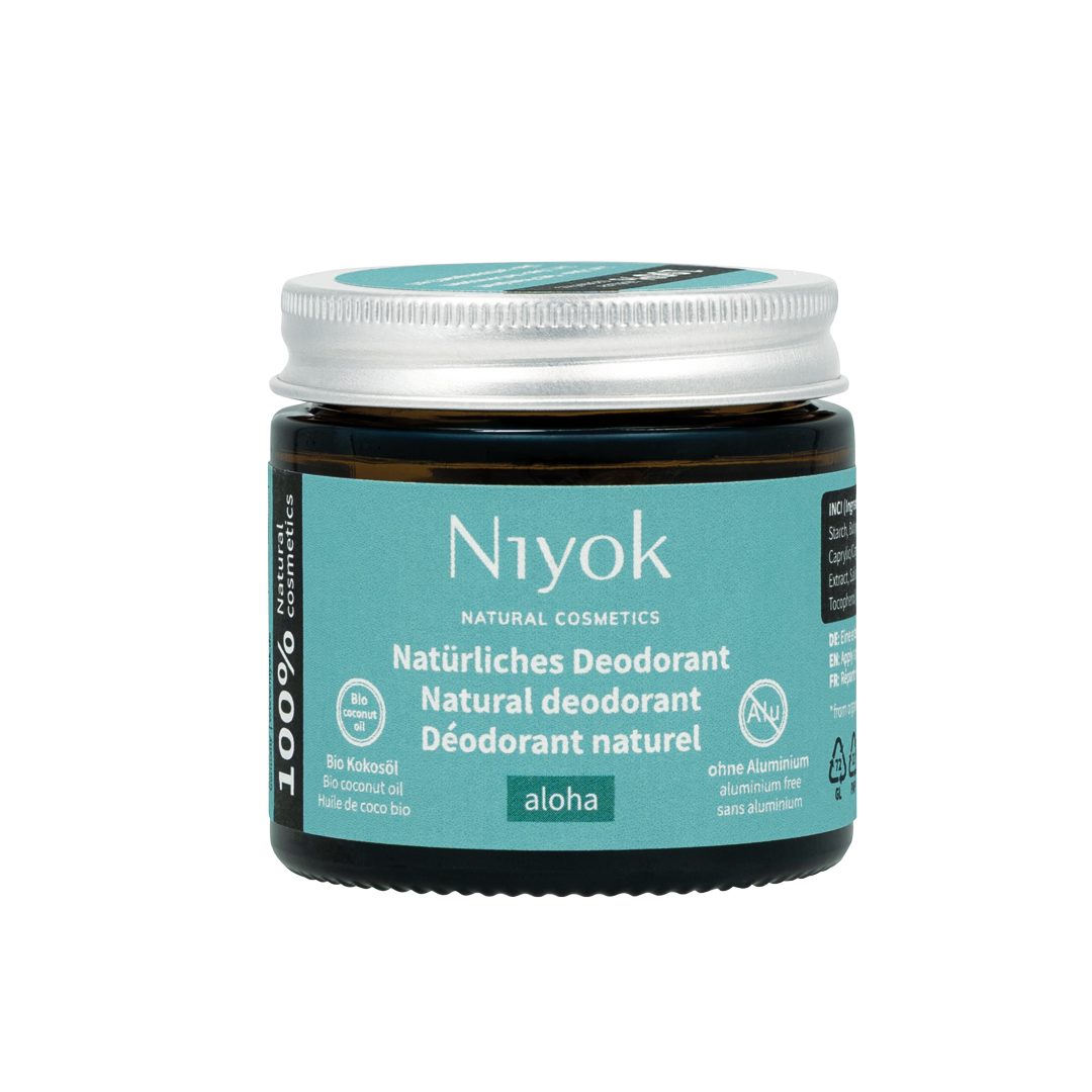 Niyok Deo-Creme 2-in-1 anti-transpirant, Schutz vor Geruch & Schweiß, ohne Alluminium, Flowers, Deodorant Creme Unisex, Feste Deo Creme, vegan