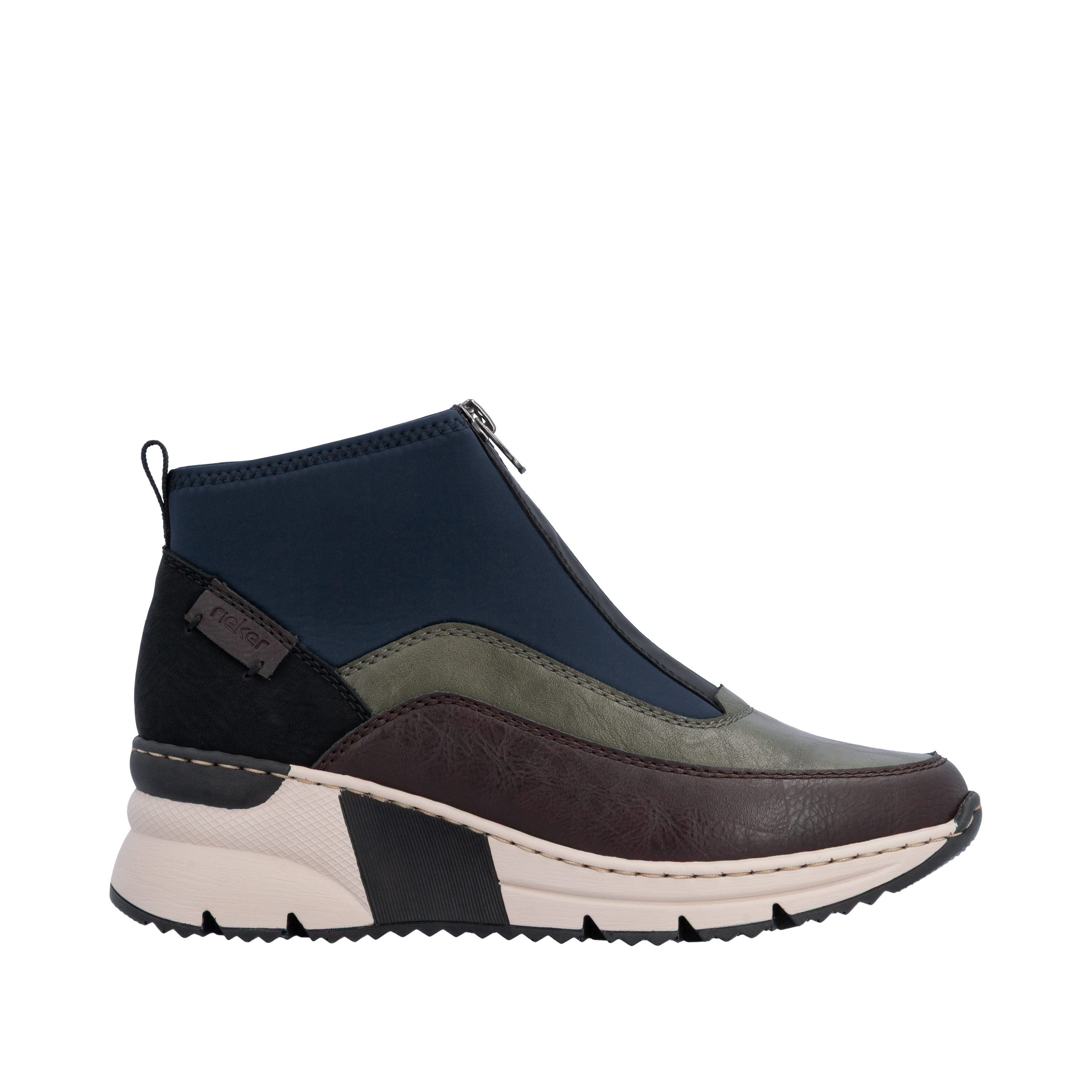 Rieker Schlupfboots Stiefelette, High Top Sneaker mit Reißverschluss auf der Vorderseite