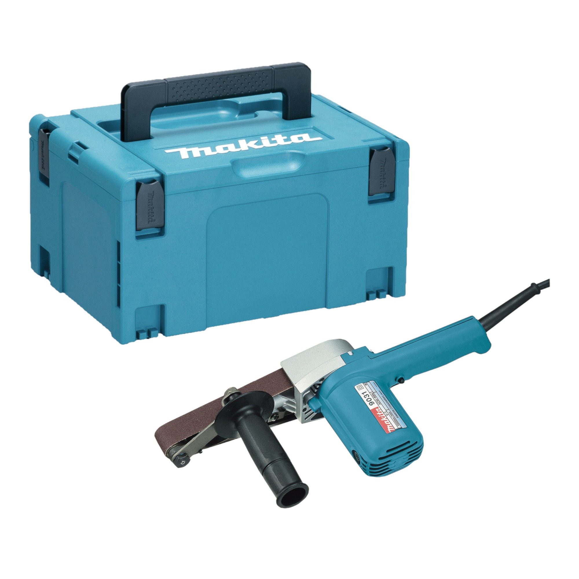 Makita Akku-Bandschleifer 9031 J Шлифовальный станок 550 Watt 30 mm + Makpac