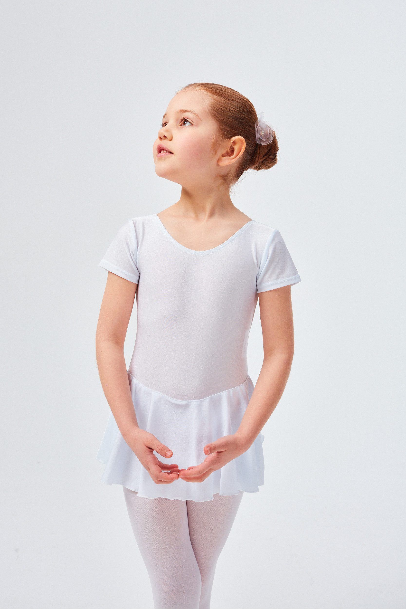 tanzmuster Bodykleid Ballettkleid Marina aus glänzendem Lycra Ballettbody mit Röckchen für Mädchen