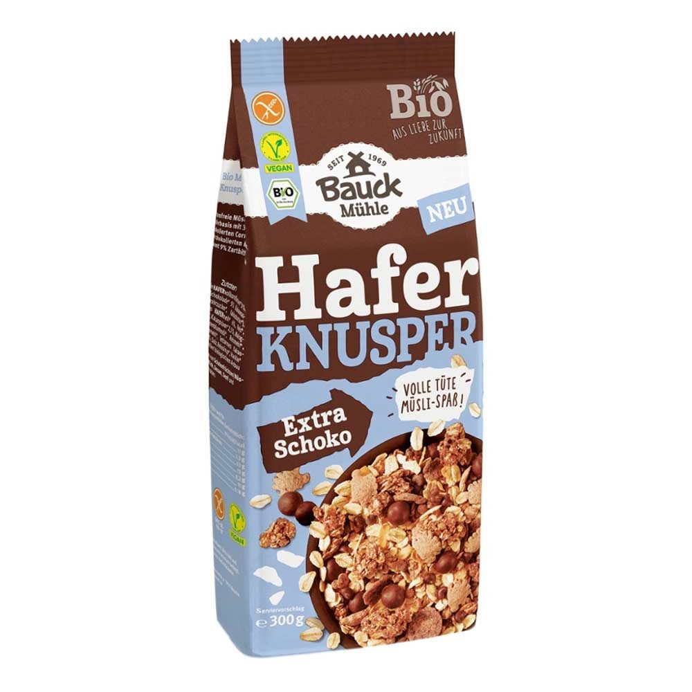Bauck Mühle Cerealien Hafer Knusper Müsli - Extra Schoko 300g