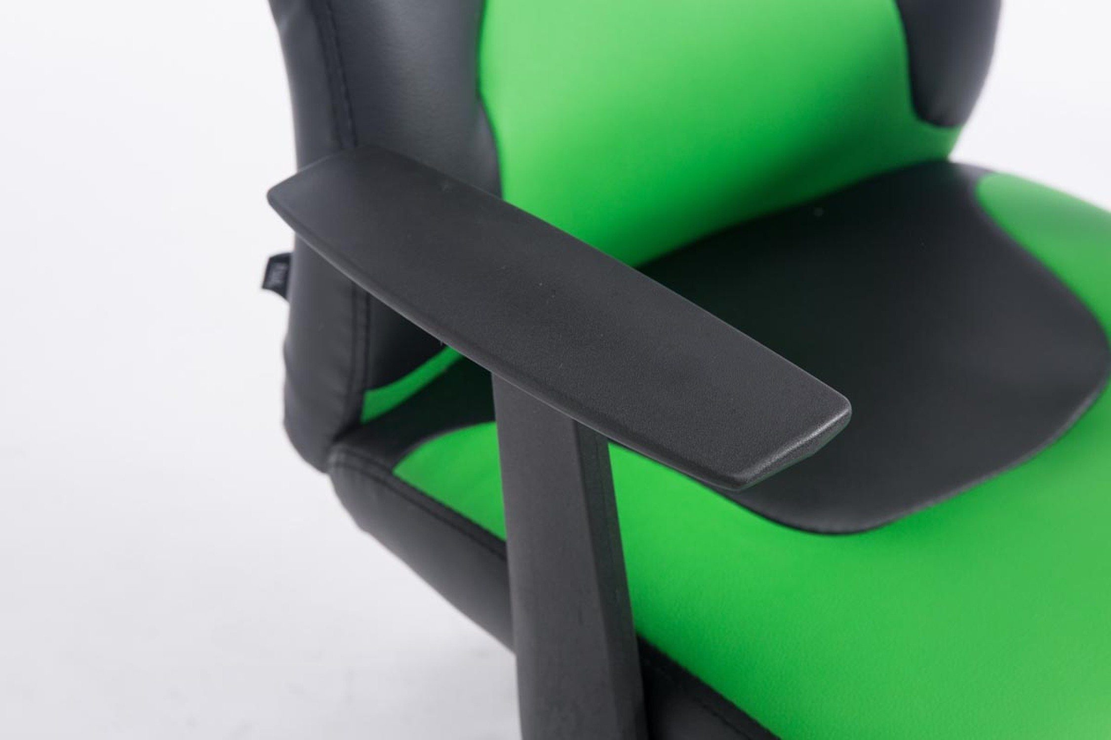 TPFLiving Bürostuhl Funny mit Kunststoff drehbar Gamingstuhl, Drehstuhl, bequemer schwarz/grün schwarz Sitzfläche: 360° Chefsessel), (Schreibtischstuhl, und Kunstleder - höhenverstellbar Gestell: Rückenlehne Racingstuhl, 