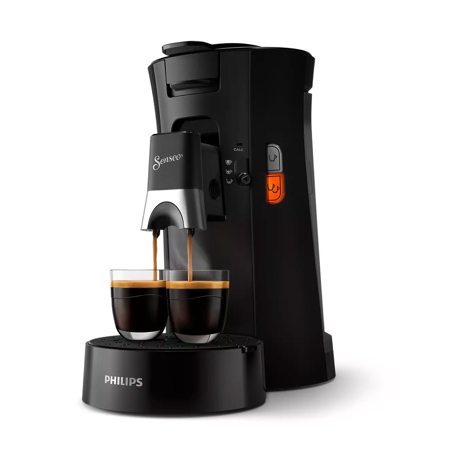 Philips Senseo Kapselmaschine, Kaffestärkewahl, Direktstart-Funktion, Höhenverstellbarer Auslauf