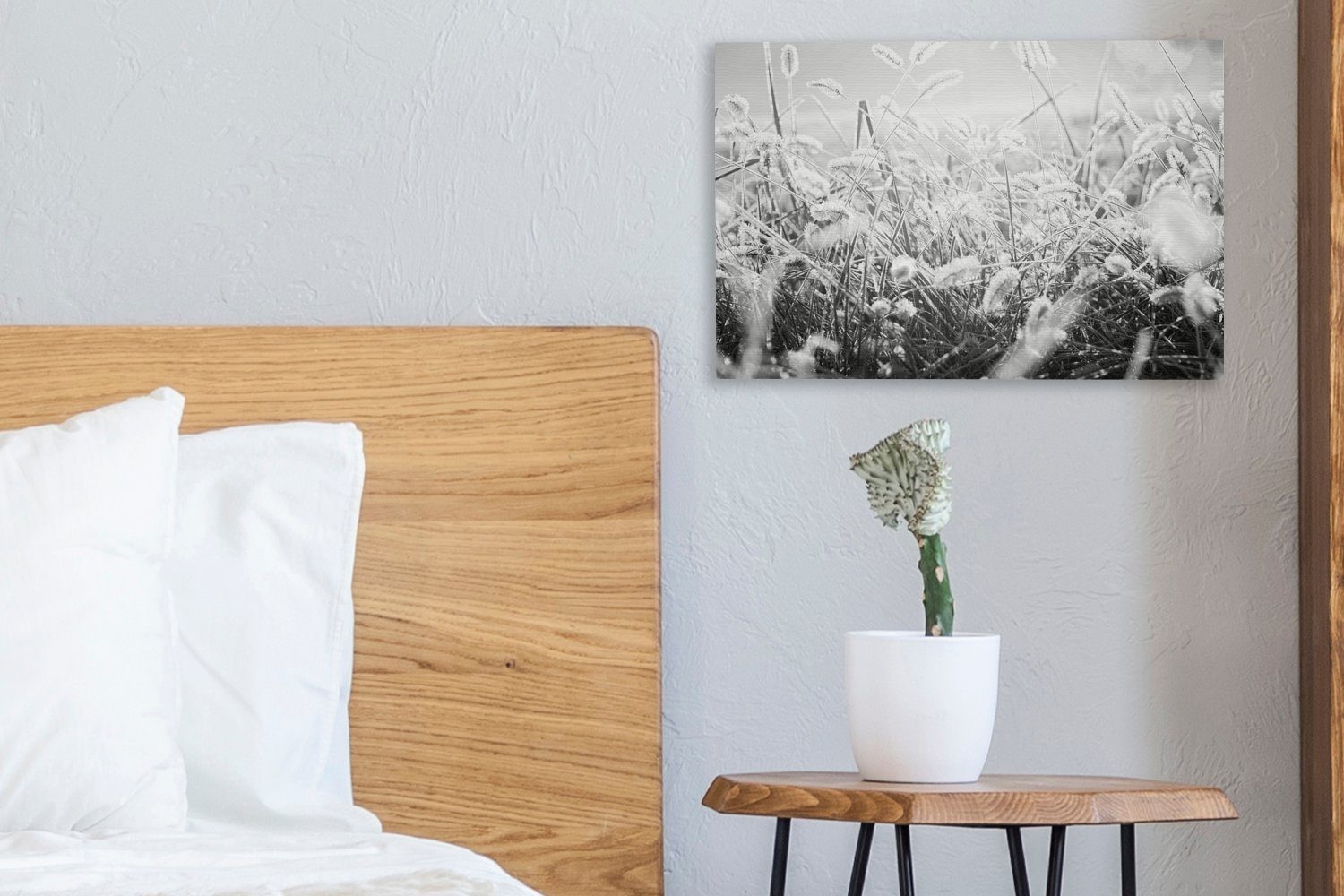 OneMillionCanvasses® Leinwandbild Winter Weiß, Wanddeko, St), (1 Schwarz Wandbild 30x20 cm Eiscreme Leinwandbilder, Aufhängefertig, - - 