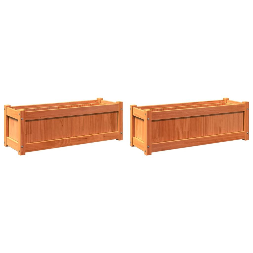 vidaXL Blumentopf Pflanzkübel 2 Stk. Wachsbraun günstig online kaufen