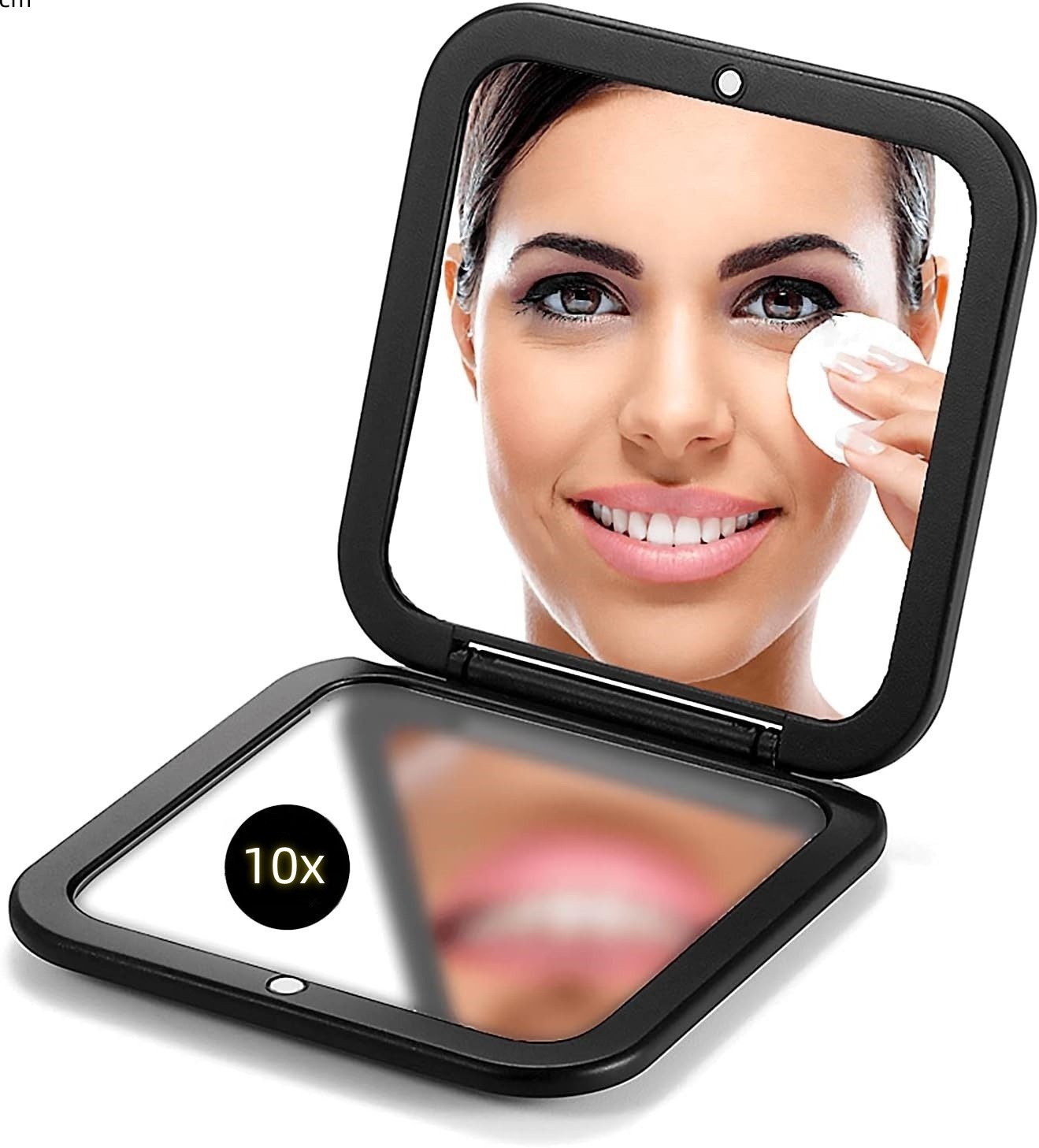 Coonoor Kosmetikspiegel Faltbarer Makeup Spiegel,Tragbarer Doppelseitig Kosmetikspiegel, 15-fache Vergrößerung