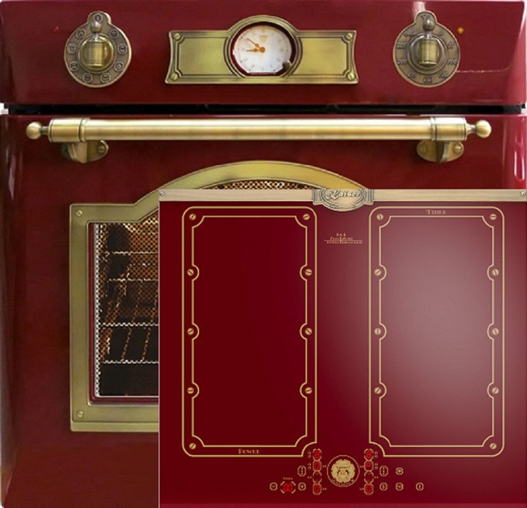 Kaiser Küchengeräte Backofen-Set Herd Set Autark Elektro Einbaubackofen, 60 cm,Teleskop-System, 67L, 8 Funktionen mit Induktionskochfeld 60 cm FREE ZONE mit 2 FLEX Induktions-Zonen EH 6355 RotEm +KCT 6192 FI RotEm,., mit 1-fach-Teleskopauszug, Elektro Einbaubackofen, 60 cm+Induktionskochfeld 60 cm