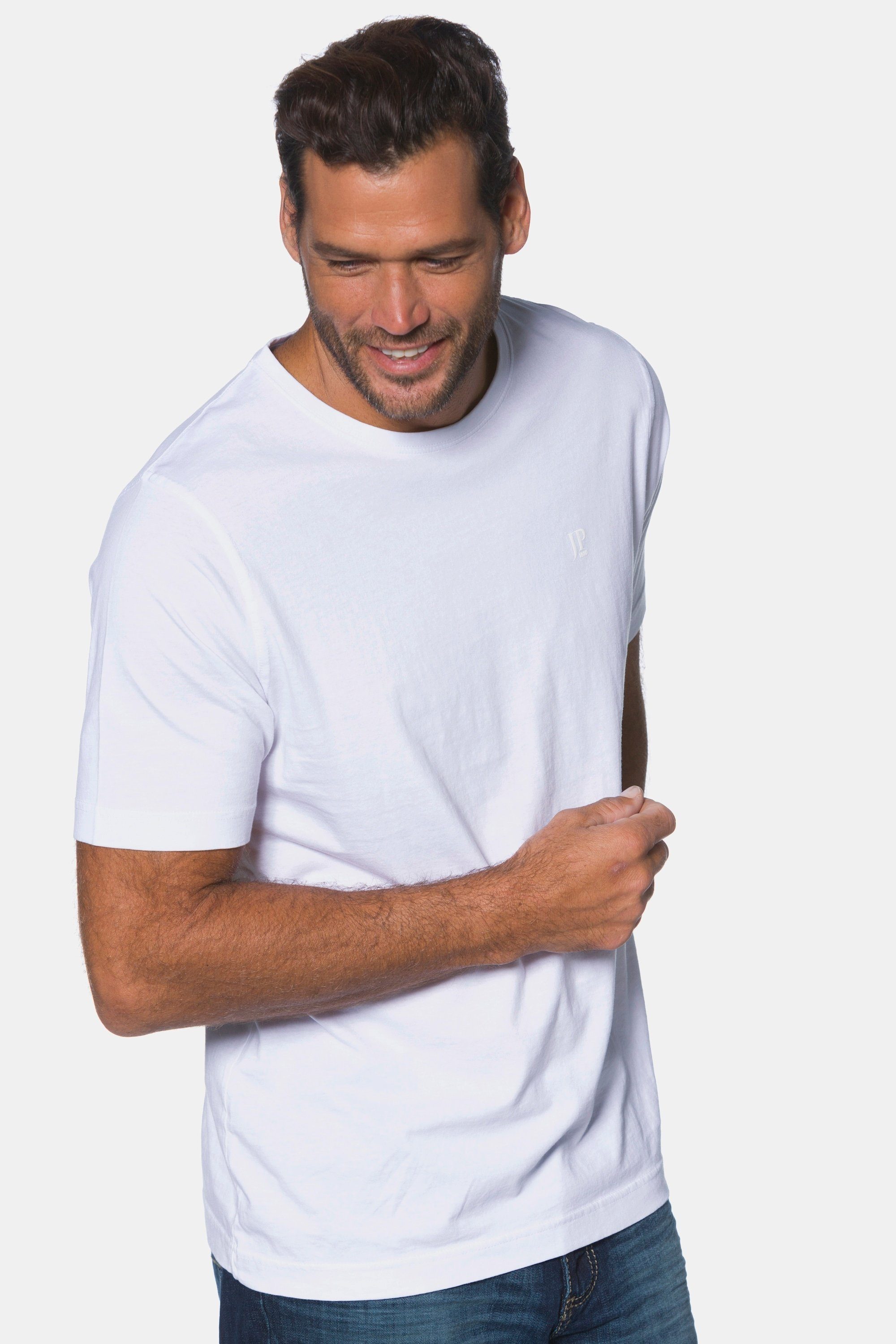 T-Shirt (2-tlg) Basic schneeweiß bis T-Shirts 8XL JP1880 2er-Pack Rundhals