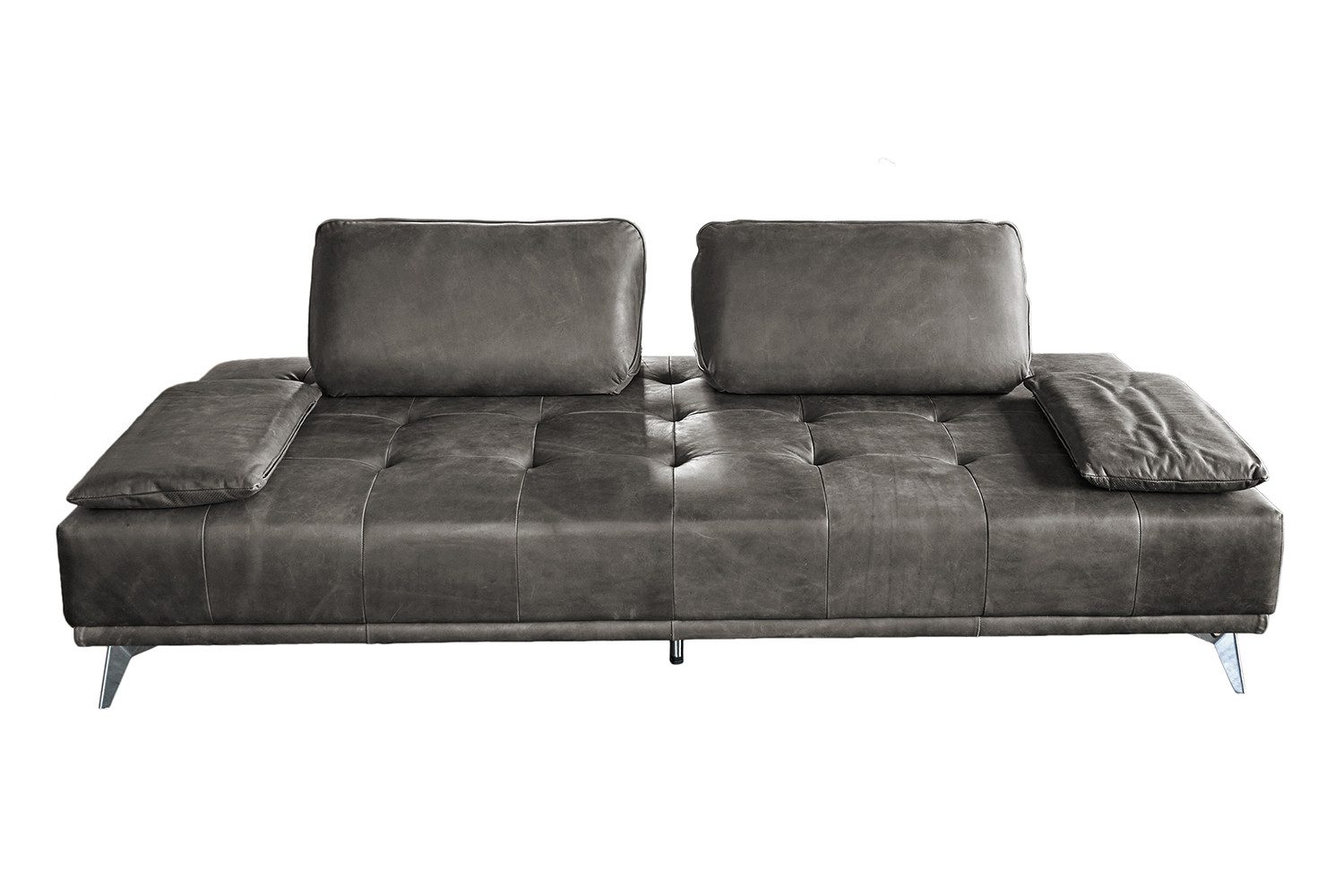 KAWOLA Schlafsofa WIOLO Daybed Leder grau günstig online kaufen