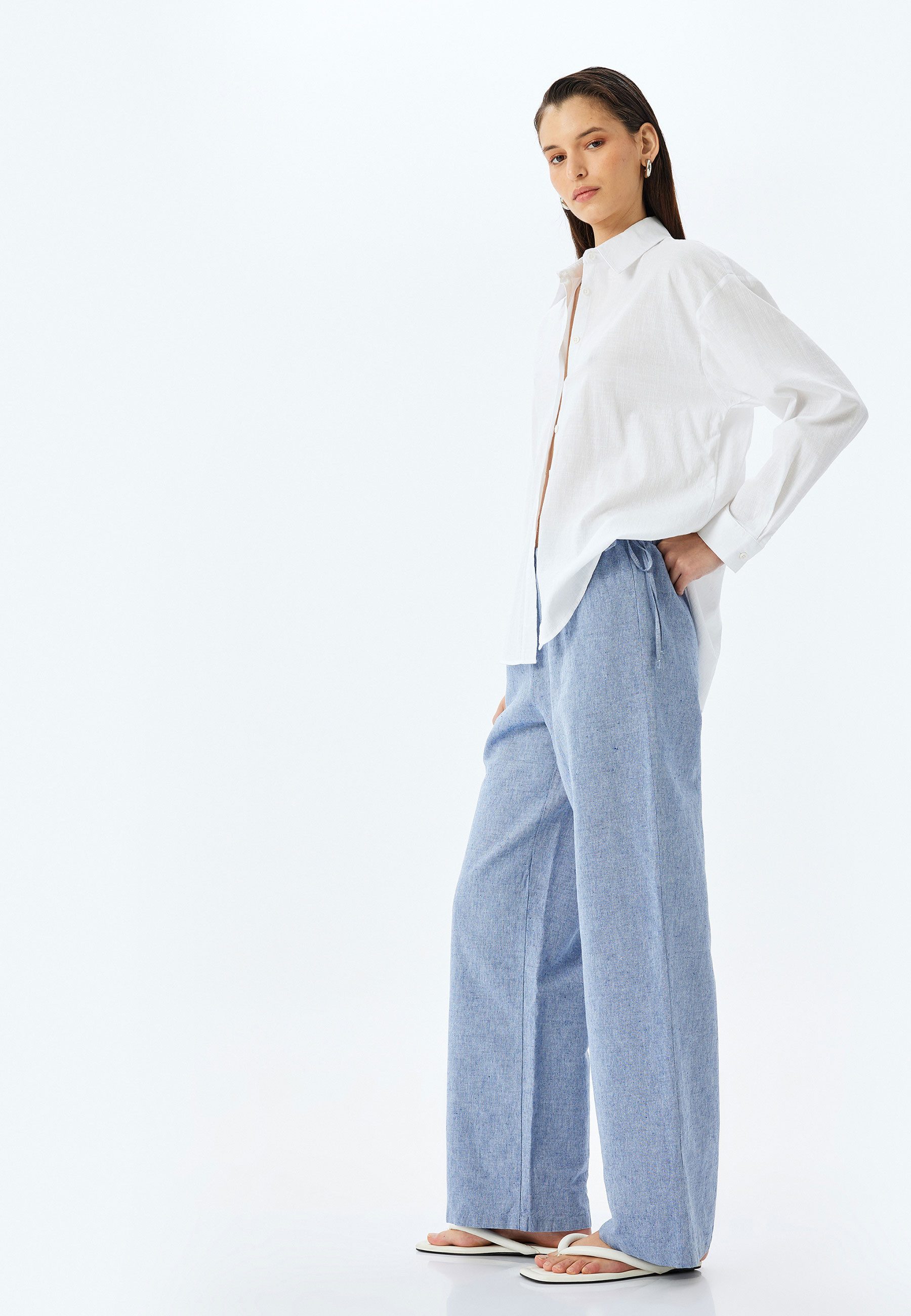 Koton Palazzohose Normale Leibhöhe Wide Leg Palazzohose günstig online kaufen