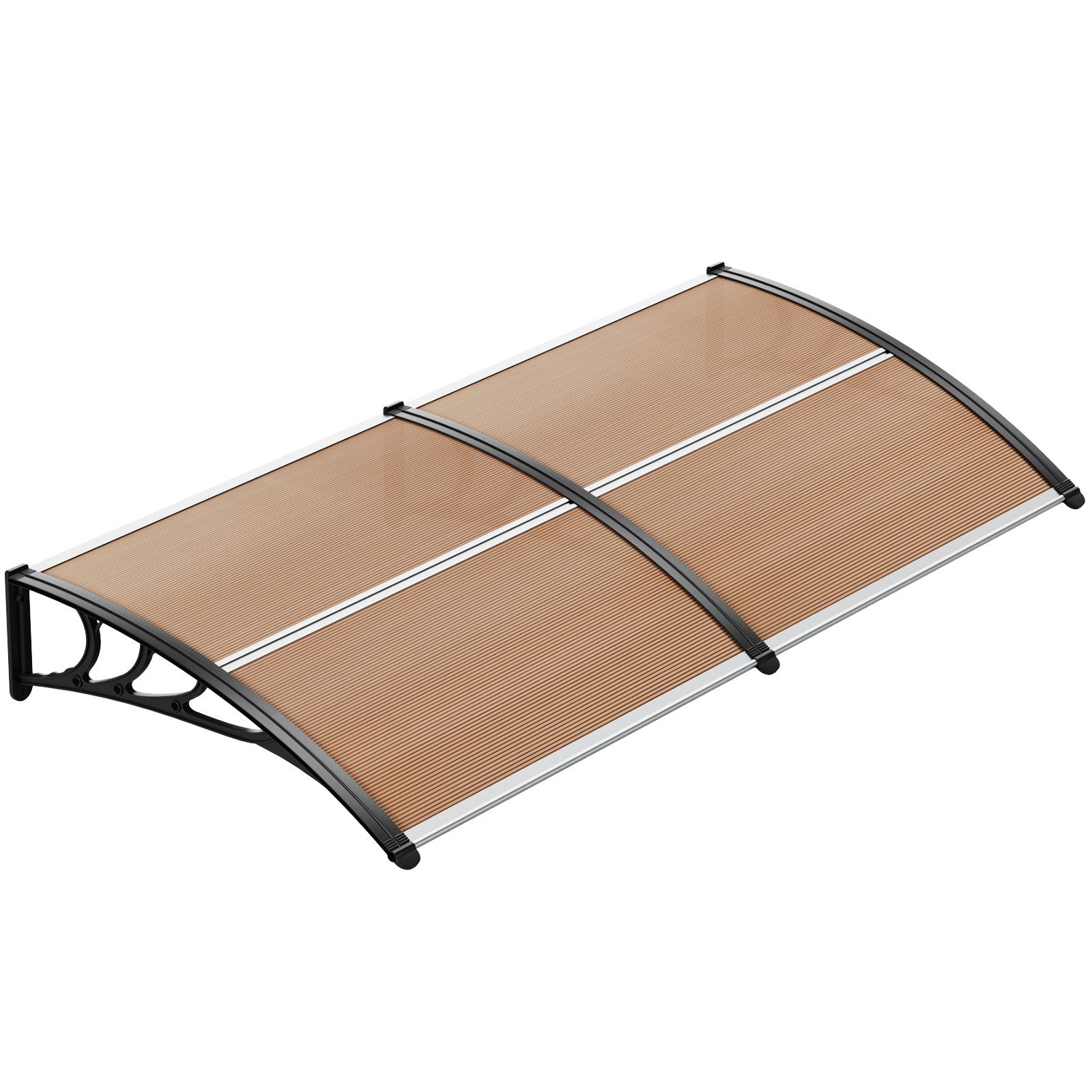 TLGREEN Vordach für Haustür, (190 * 98.5cm Haustürvordach, Pultbogenvordach aus Transparent Polycarbonat und Aluminium Rahmen), für draußen Sonnenschutz Regenschutz