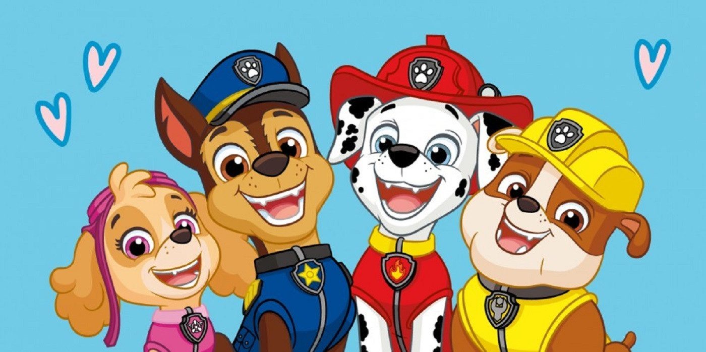 PAW PATROL Handtücher Paw Patrol Duschtuch Badetuch Strandtuch blau 70 x 140cm, (1 Duschtuch, 1-St), Langlebig