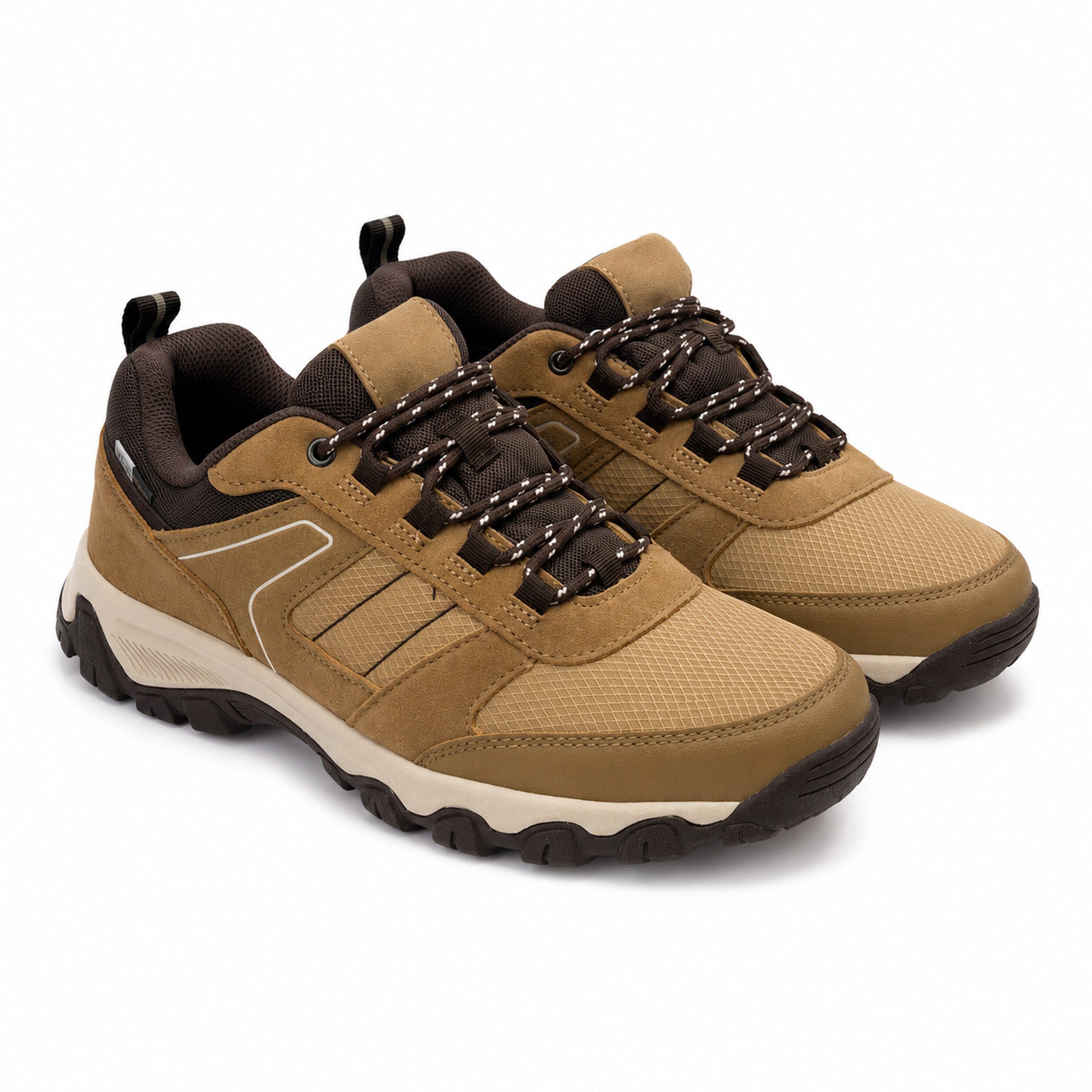 Adventuridge Allterrain-Schuhe mit wasserdichter Membran aus Rindsleder, Synthetik Trekkingschuh wasserdichte Membran, Memory-Foam-Decksohle, profilierte Laufsohle