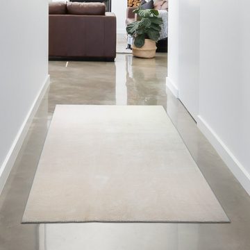 Teppich Teppich Shaggy Hochflorteppich waschbar rutschfest creme, Carpetia, rechteckig, Höhe: 18 mm