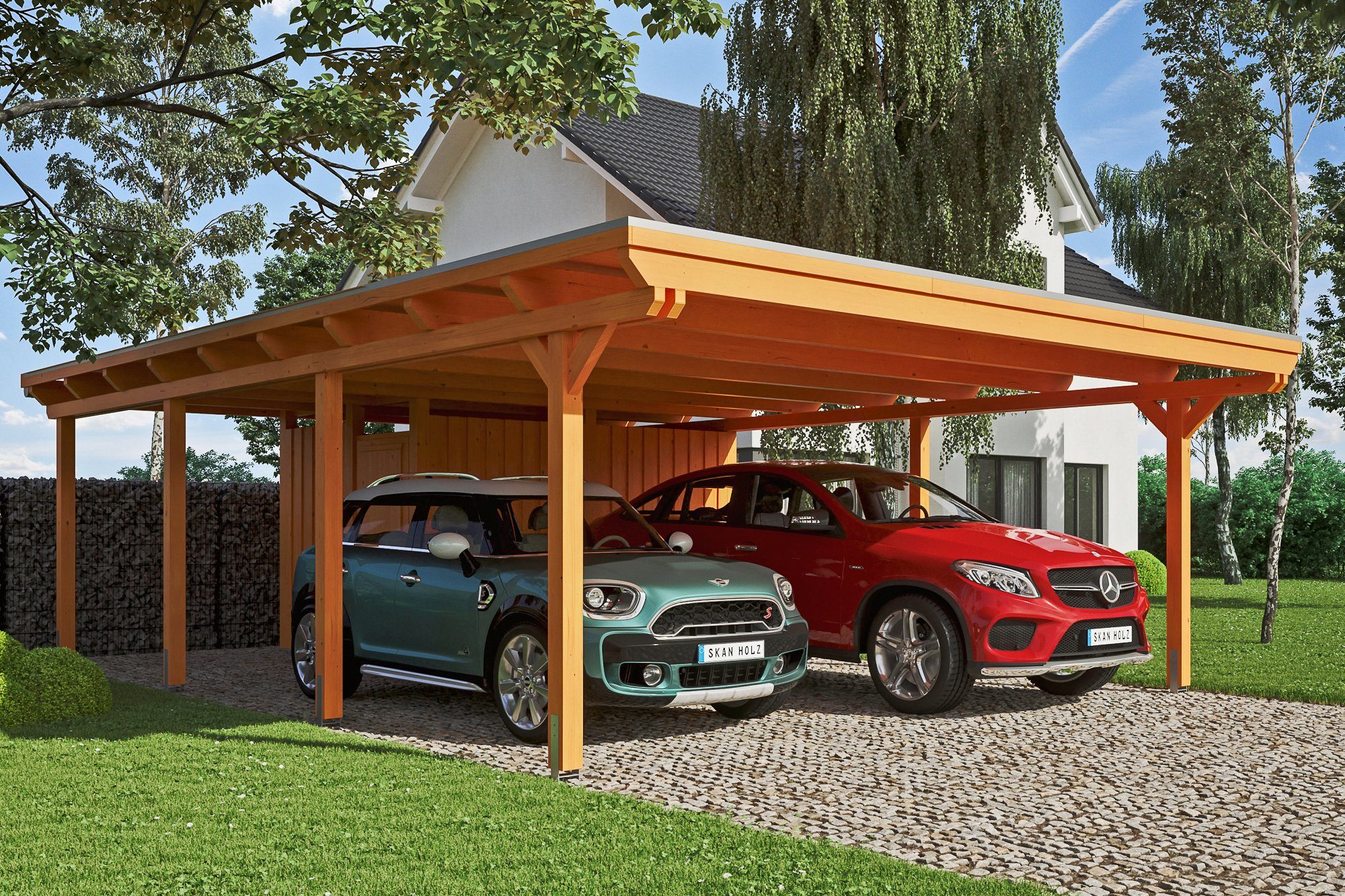 Skanholz Doppelcarport Emsland, BxT: 613x846 cm, 223 cm Einfahrtshöhe