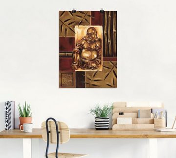 Artland Wandbild Lachender Buddha, Religion (1 St), als Leinwandbild, Poster in verschied. Größen