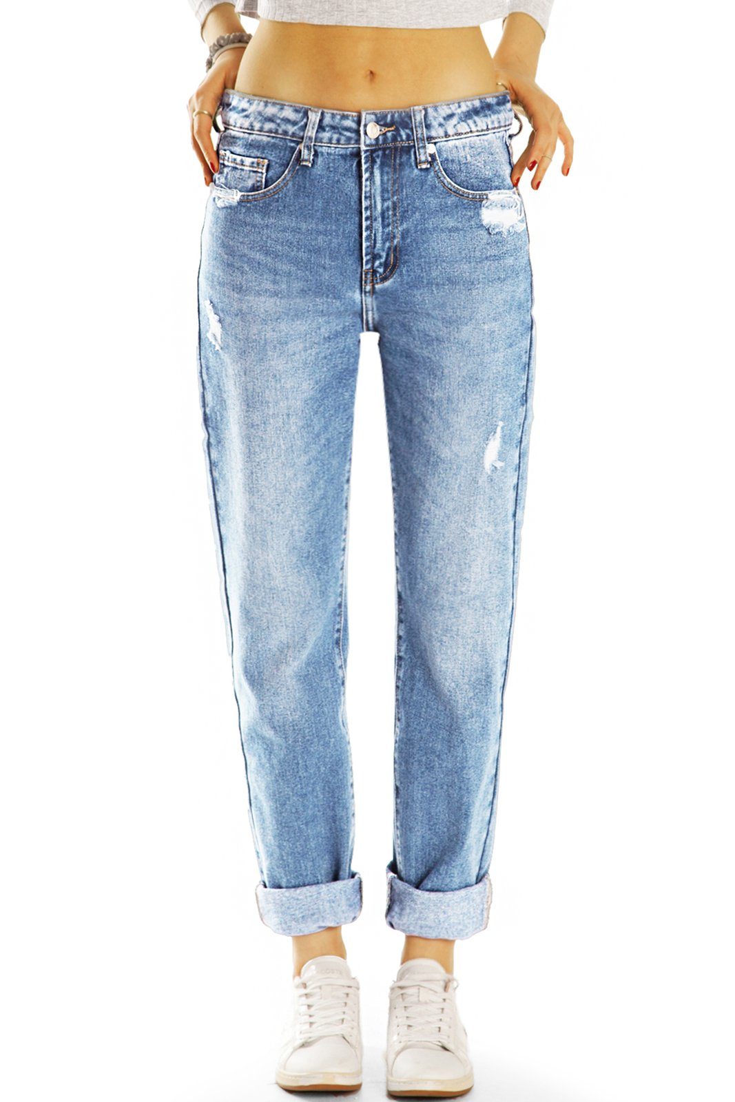 be styled High-waist-Jeans »Mom Jeans Boyfriend destroyed Hose Baggyjeans -  Damen - j21r-3« High Waist, Mom Fit, 5 Pocket Stil, Used Optik online  kaufen | OTTO