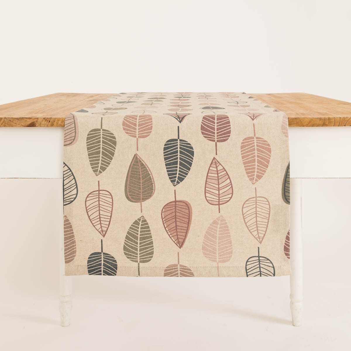 SCHÖNER LEBEN. Tischläufer Tischläufer Scandi Retro Leaves Blätter 40x160cm günstig online kaufen