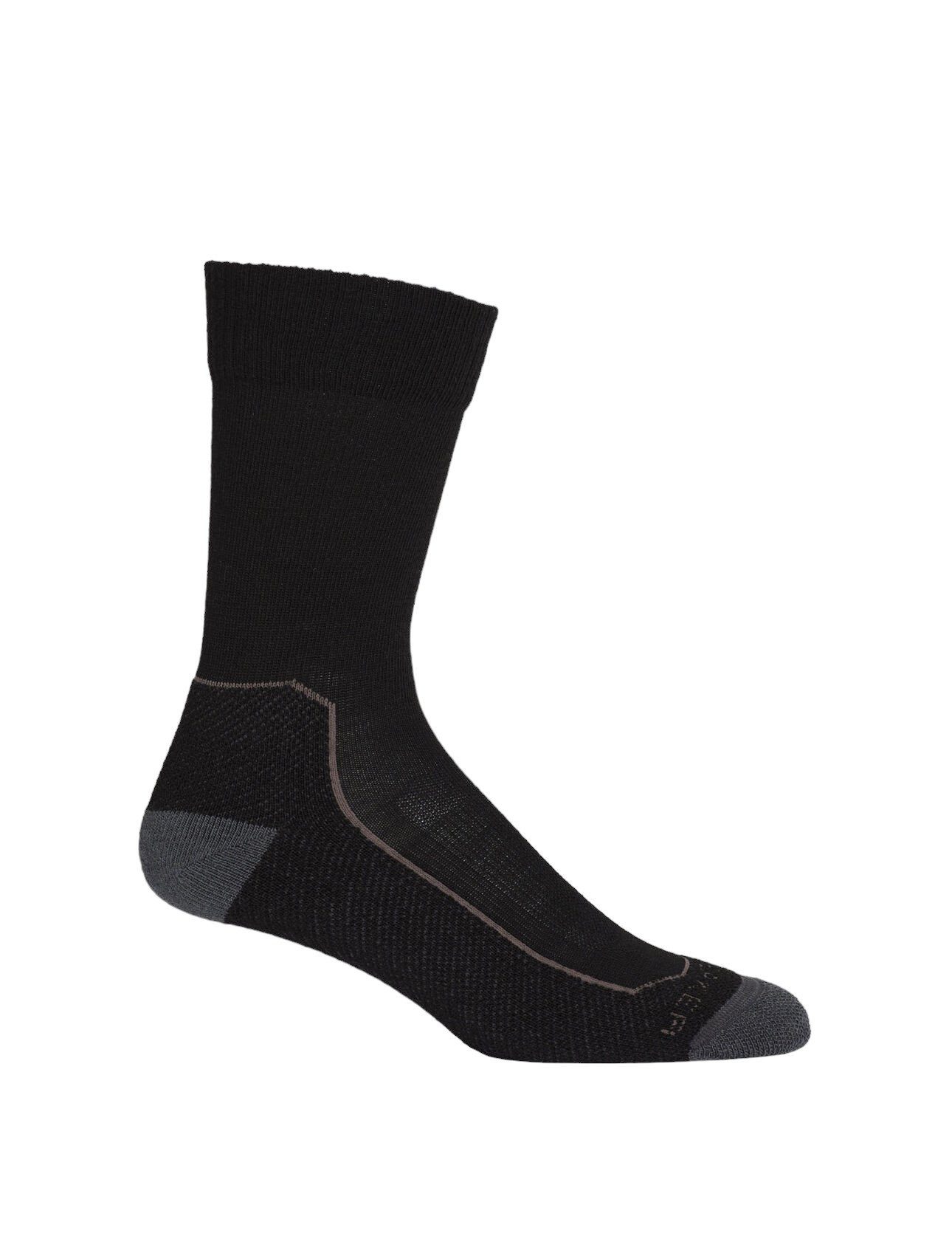 Icebreaker Wandersocken Crew Hike+ Light Cushion - Merinowolle, strapazierfähig - schwarz