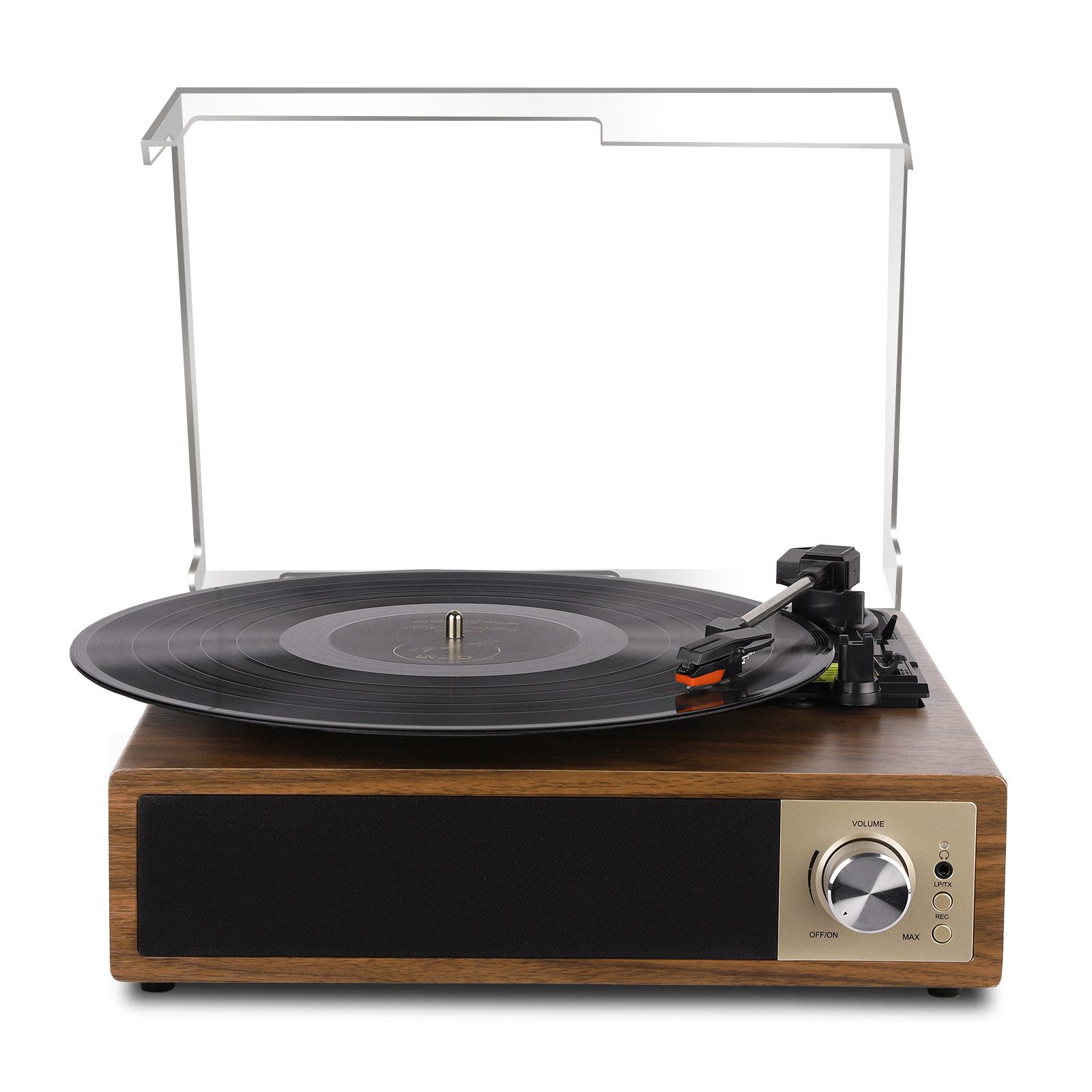 Fofile Bluetooth 5.4 Schallplattenspieler mit 2 Stereo-Lautsprecher 3-Gang Plattenspieler (Vinyl Player, unterstützt Kopfhörer/AUX-Eingang/RCA-Ausgang/USB)