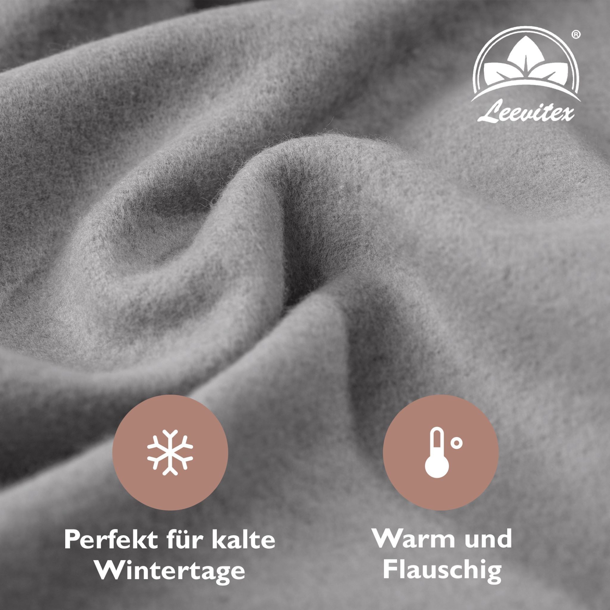 leevitex® Spannbettlaken für kalte Nächte – angenehm weich, passgenau, farbstark & pflegeleicht, Molton, Gummizug: rundum, (1 Stück), verschiedene Größen und Farben, 80% Baumwolle 20% Polyester, 25cm Steg