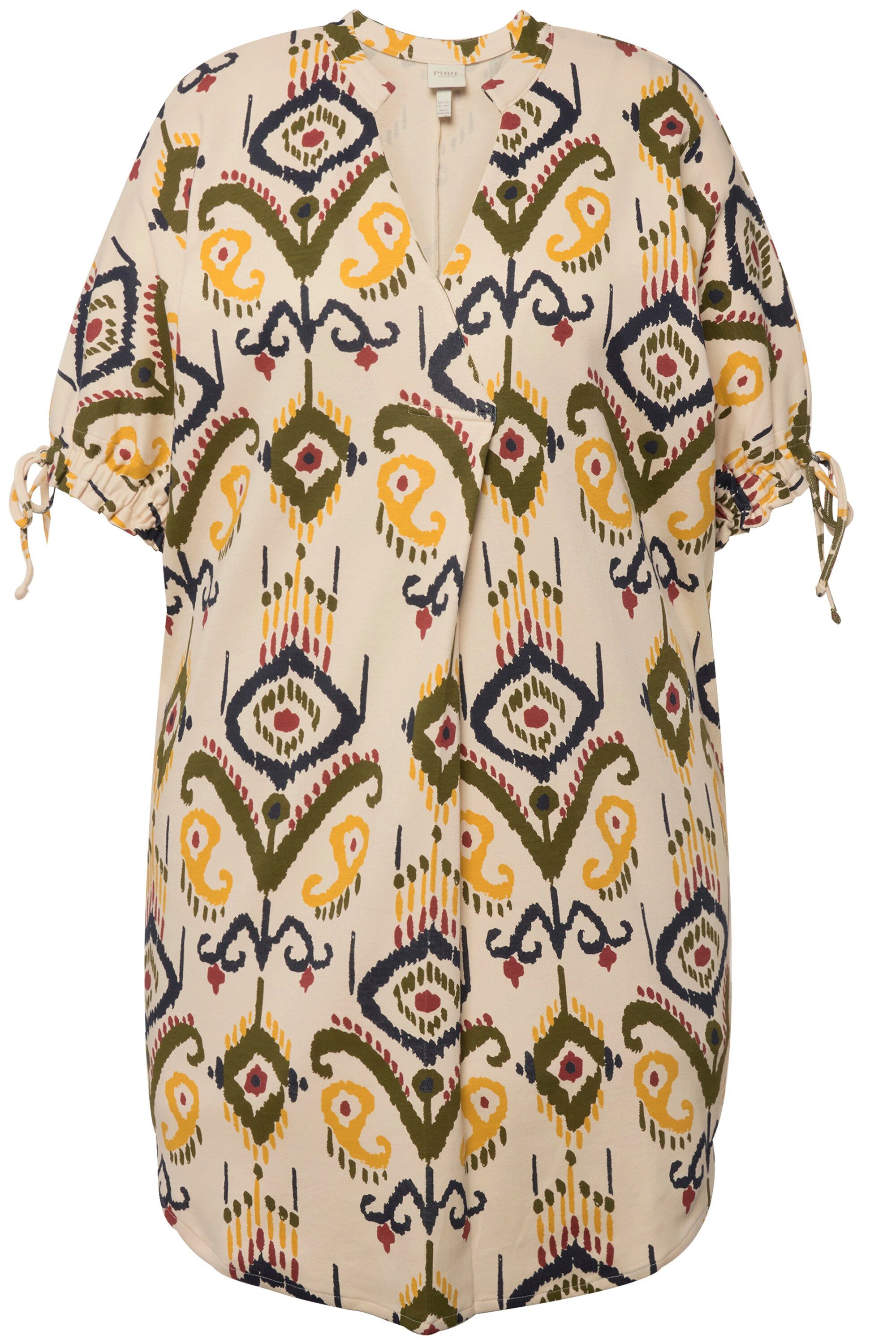 Ulla Popken Longshirt Jersey-Tunika V-Ausschnitt Halbarm günstig online kaufen