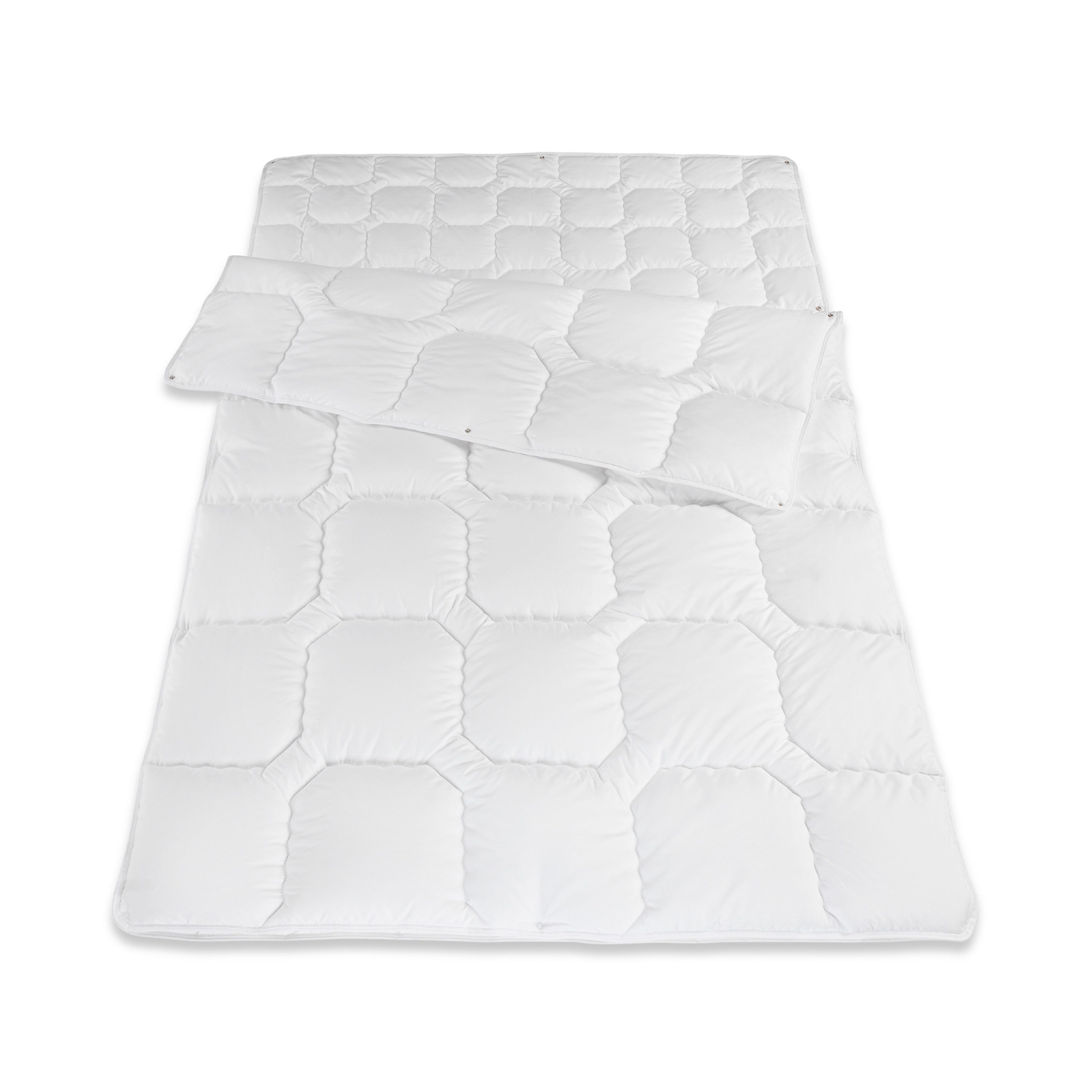 Betten-ABC Bettdecke + Kopfkissen Softline - Steppbett, verschiedene Wärmestufen, Allergikergeeignet