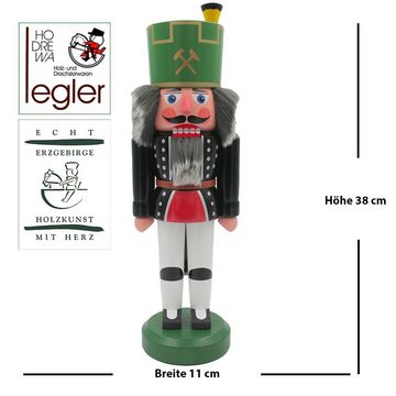 Dieter Legler GmbH & Co. KG Nussknacker Nussknacker Bergmann mit grünem Hut 38 cm - Original Erzgebirge