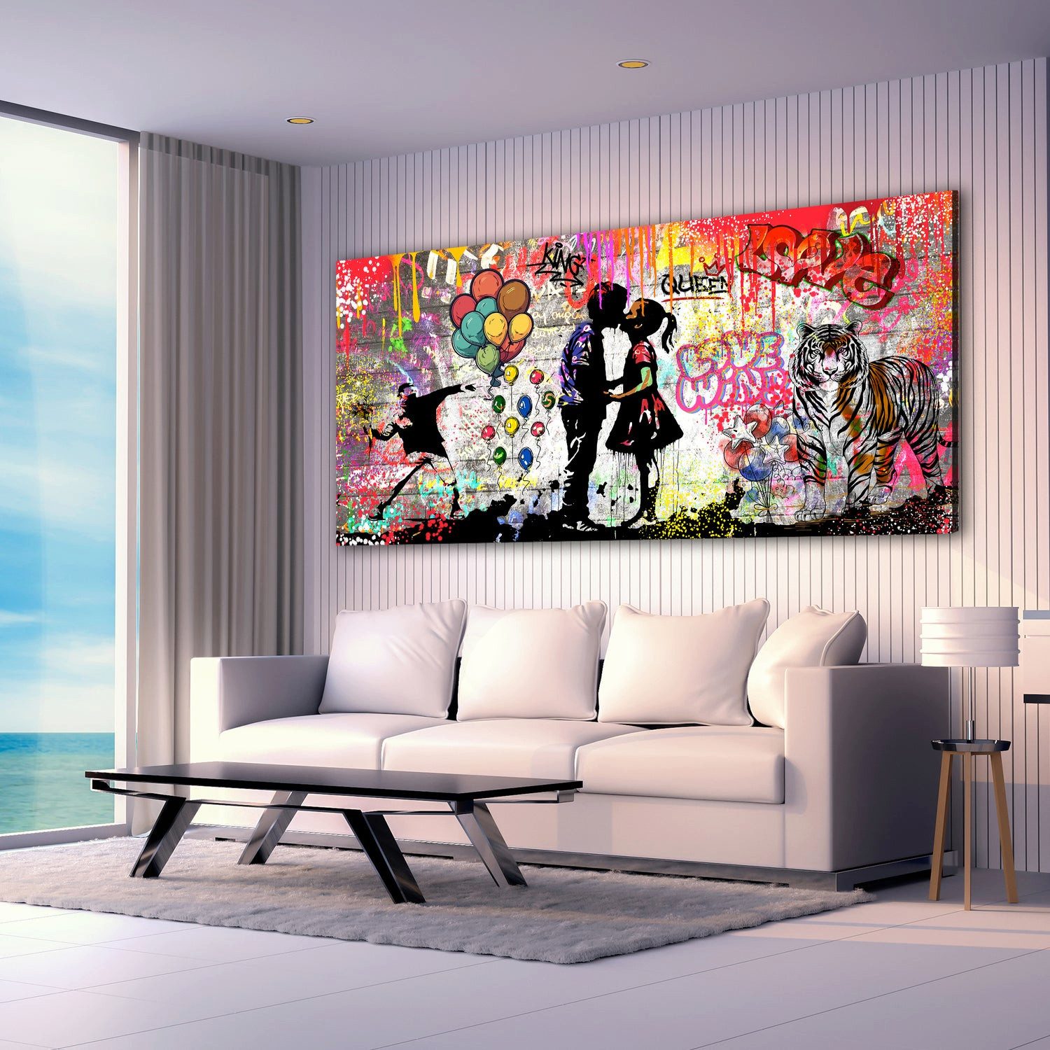 Artedinoi Leinwandbild Liebespaar Street Art Graffiti günstig online kaufen