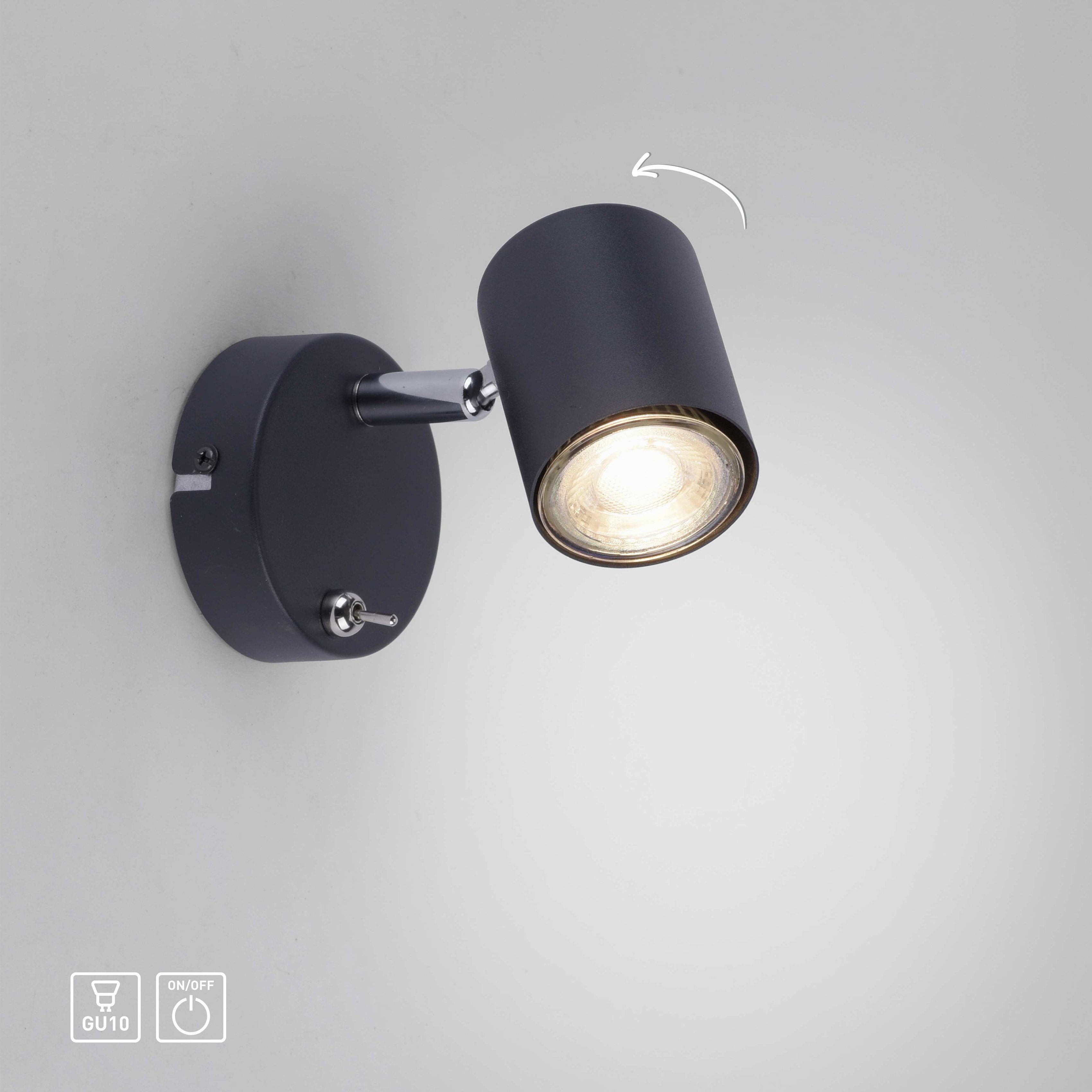 LED schwenkbarer anthrazit wechselbar, dreh- Wandspot Spot, home LED Wandleuchte Wandstrahler Wandlampe, Warmweiß, und Leuchtmittel Maci, my