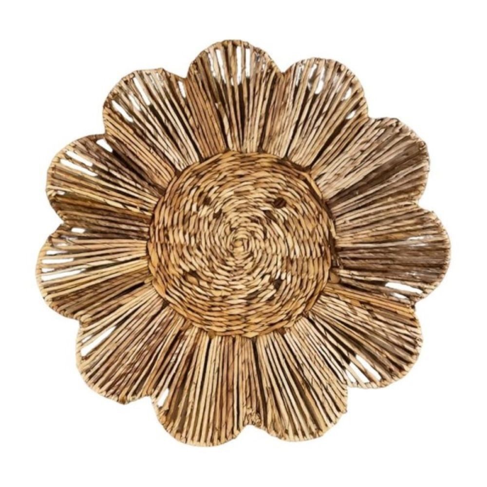 VARIOS Dekoschale Schale Wand Deko Blume Wasserhyazinthe Natural Living 60 cm, Handarbeit