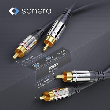 sonero sonero® Premium Cinch Audiokabel, 2x Cinch Stecker auf 2x Cinch Stecke Audio-Kabel