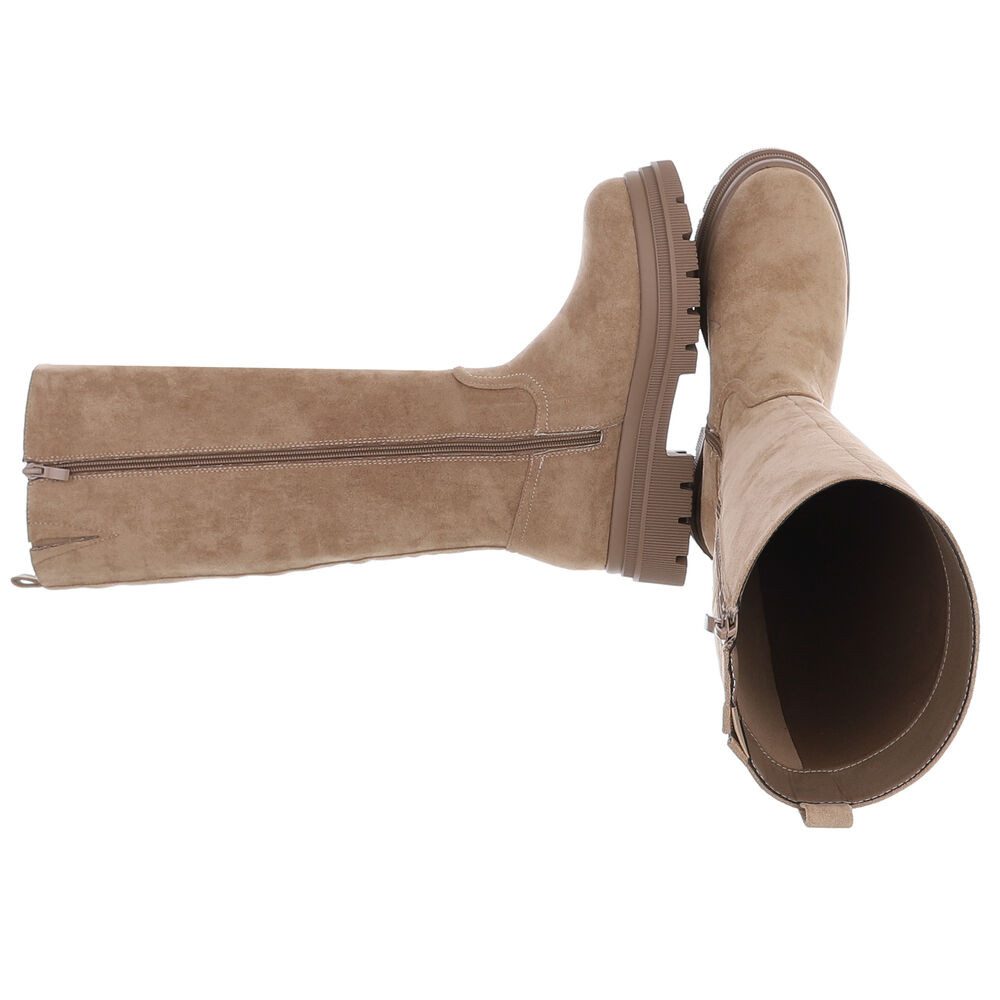 Ital-Design Kniehohe Damenstiefel aus hochwertigem Material für Herbst Plat günstig online kaufen