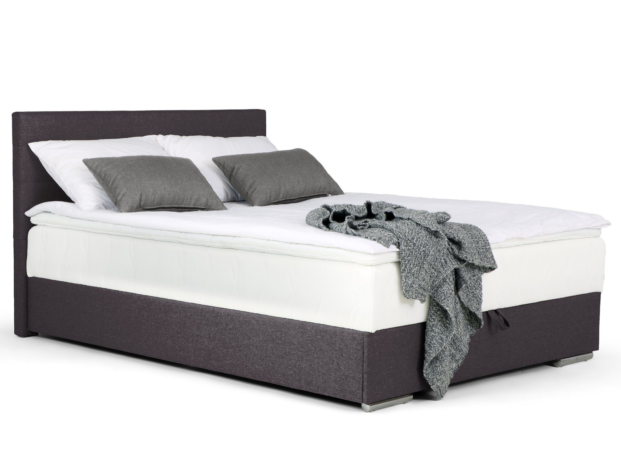 Moebel-Eins Boxspringbett, TALIDO Boxspringbett/Singlebett mit Bettkasten inkl. Topper