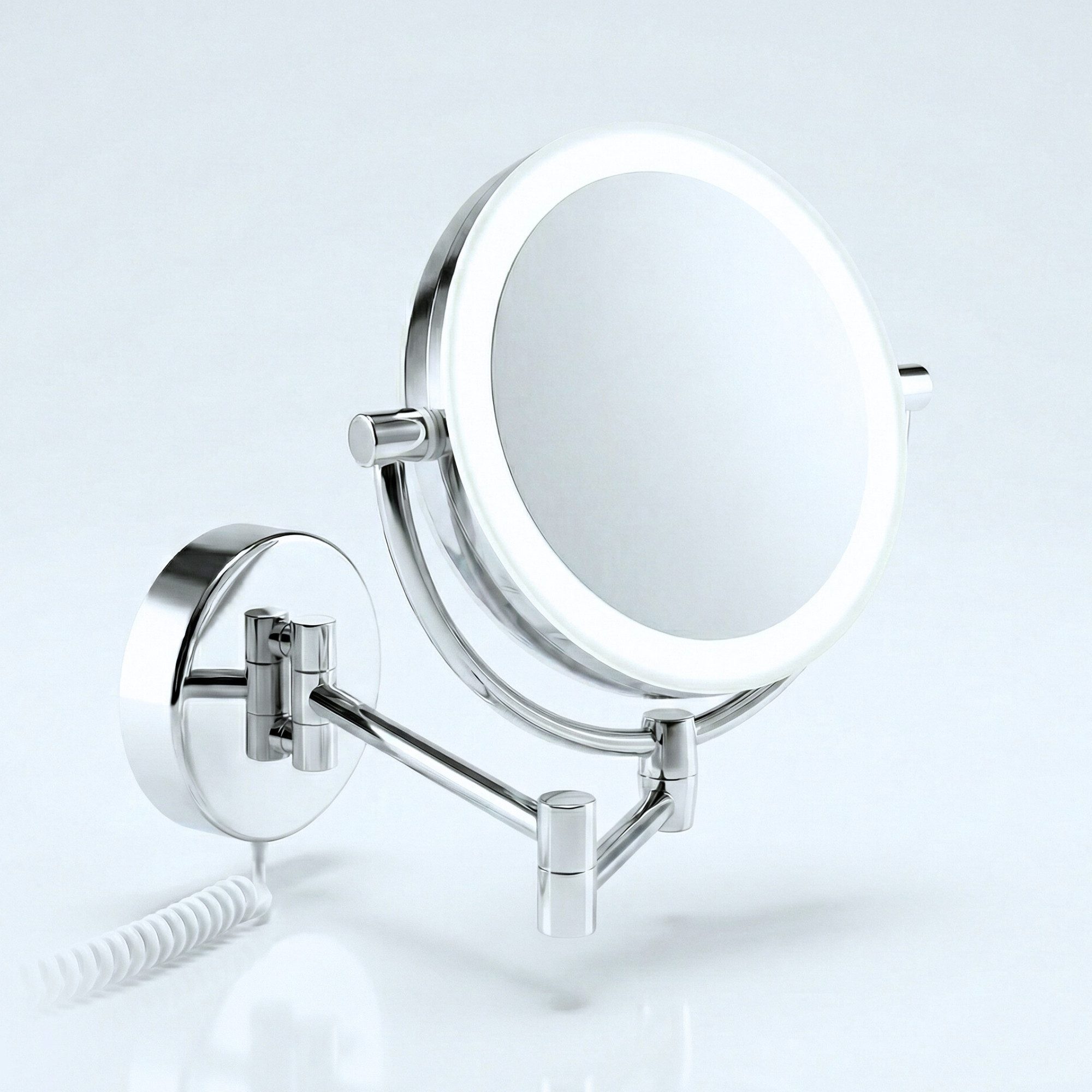 Libaro Kosmetikspiegel mit Beleuchtung MODENA LED Schminkspiegel 3-fach & 7-fach Vergrößerung, LED Wandmontage, Vergrößerungsspiegel 2-seitig, 360° drehbar, dimmbar