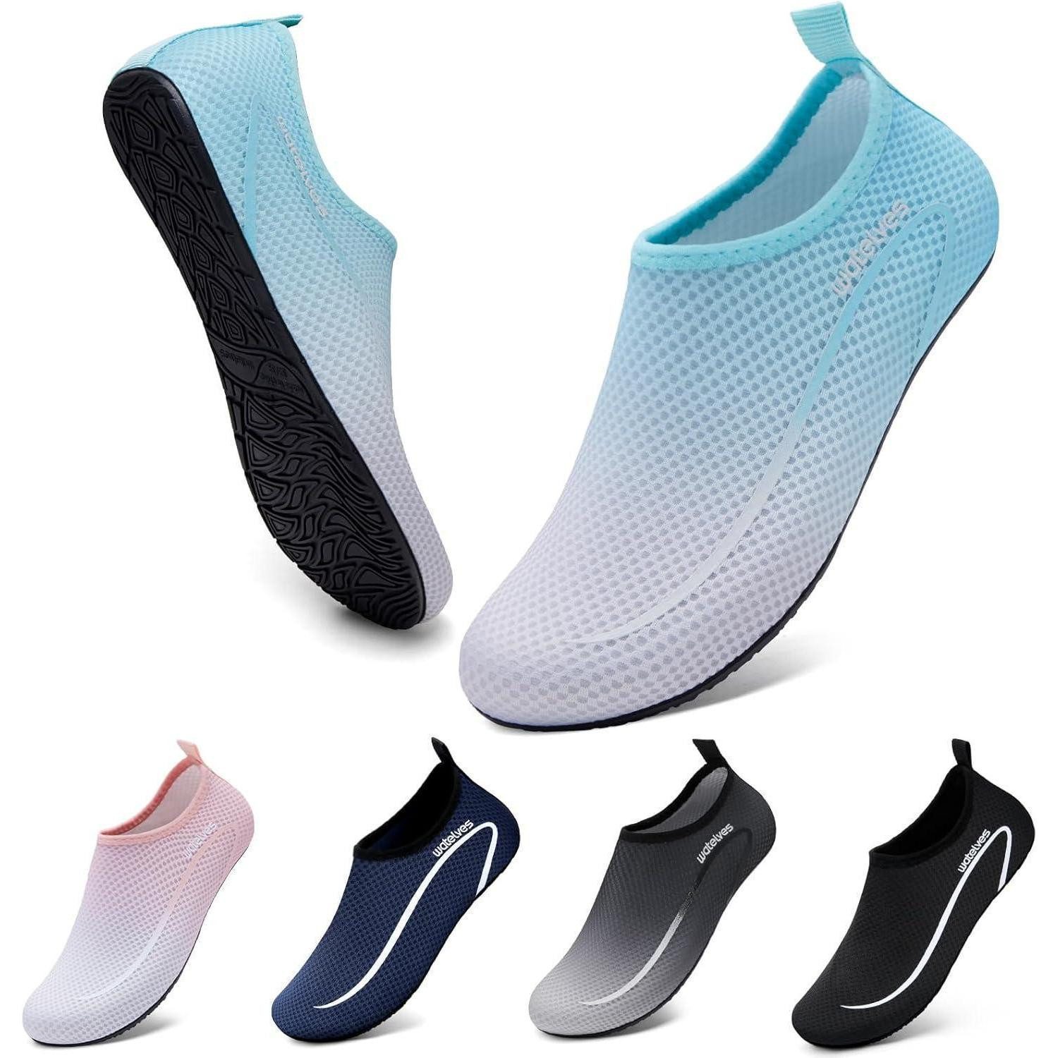 LuxusKollektion Wasserschuhe Badeschuhe Aquaschuhe Damen 38 39 EU A Linie Blau Grau Wasserschuh