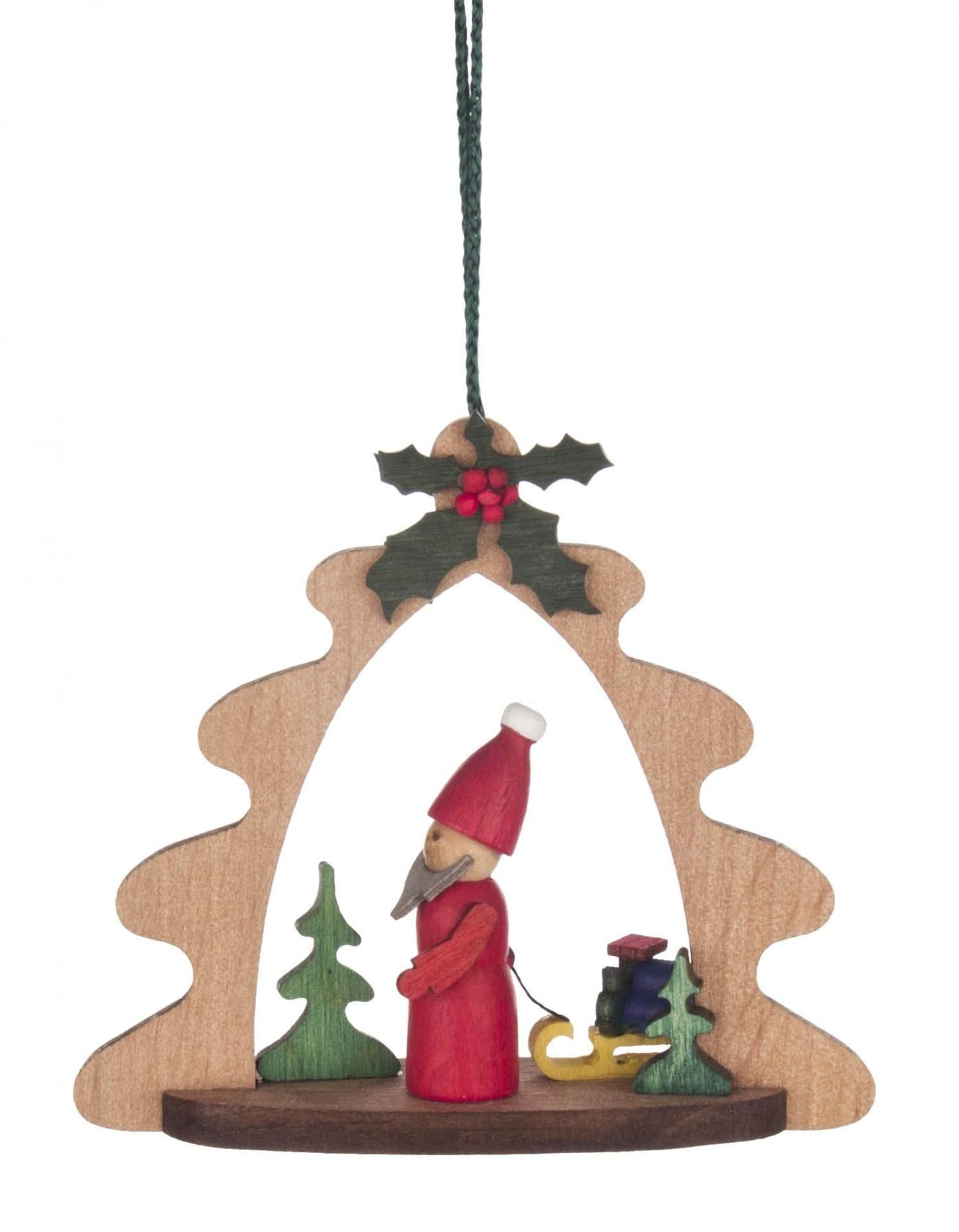 Dregeno Erzgebirge Christbaumschmuck Baumbehang Weihnachtsmann BxHxT 70x70x10mm NEU