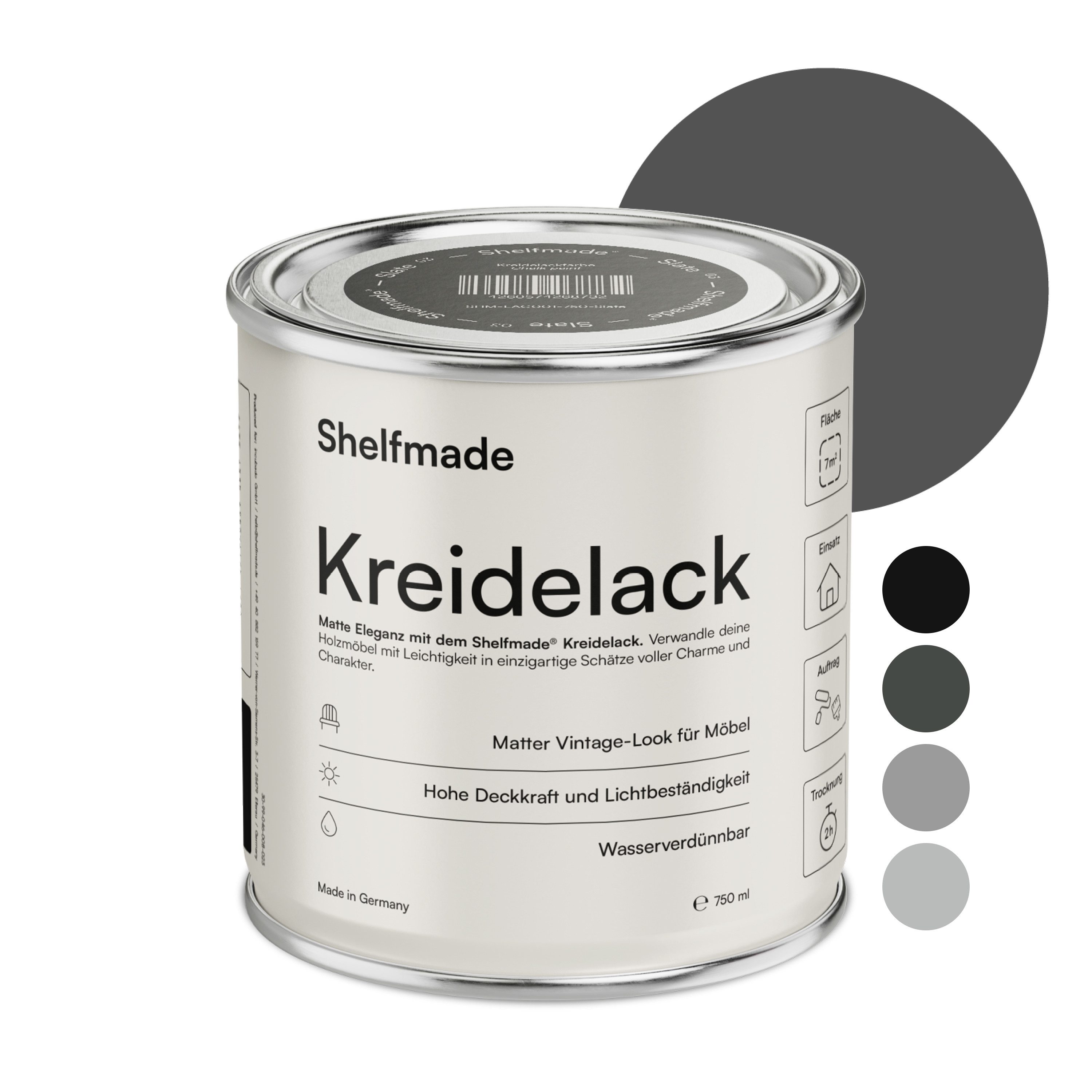 shelfmade Kreidefarbe Kreidefarbe Möbel Shabby Chic Holzlack DIY - Chalk Paint matter Look